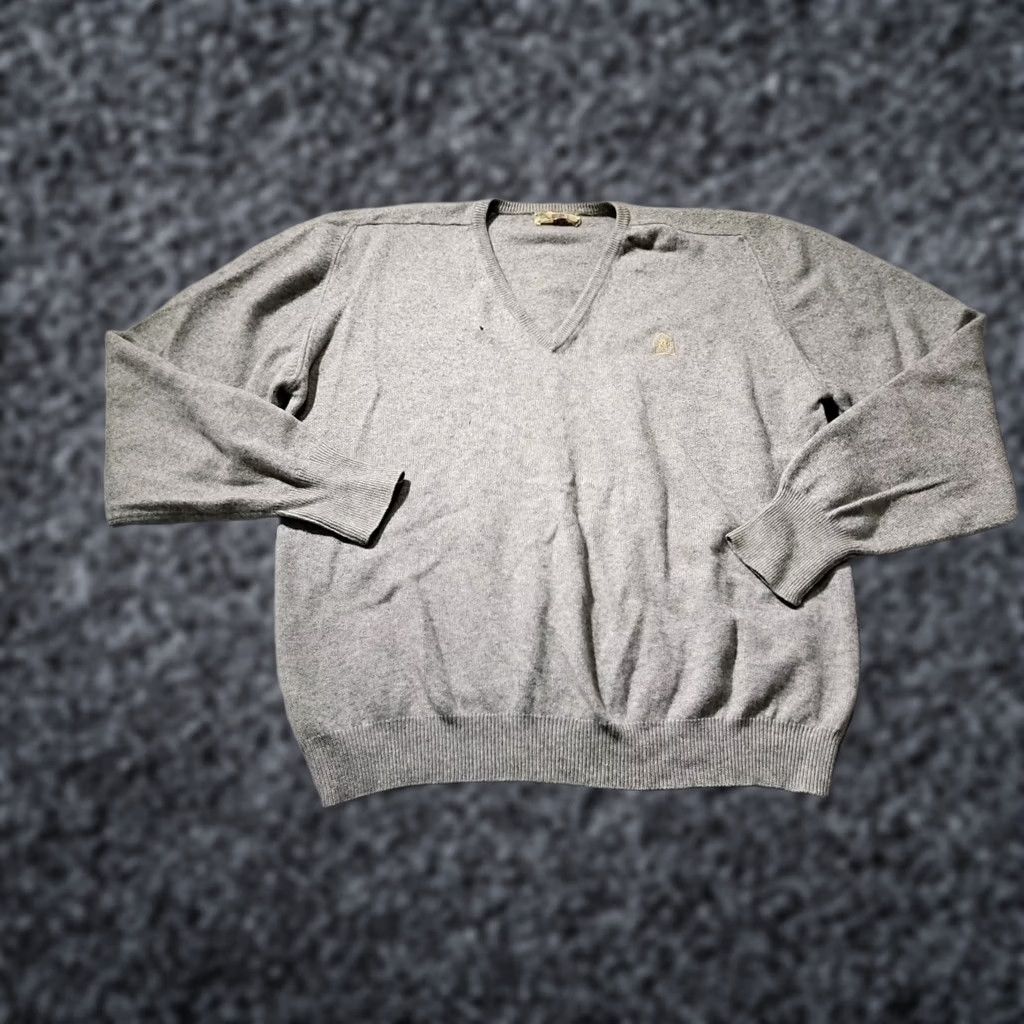 Logo 7 VINTAGE Braemar Sweater Mens Sz 48 Gray 1990s 100% Cashmere Logo Scotland 90s Size L / US 10 / IT 46 - 1 Thumbnail