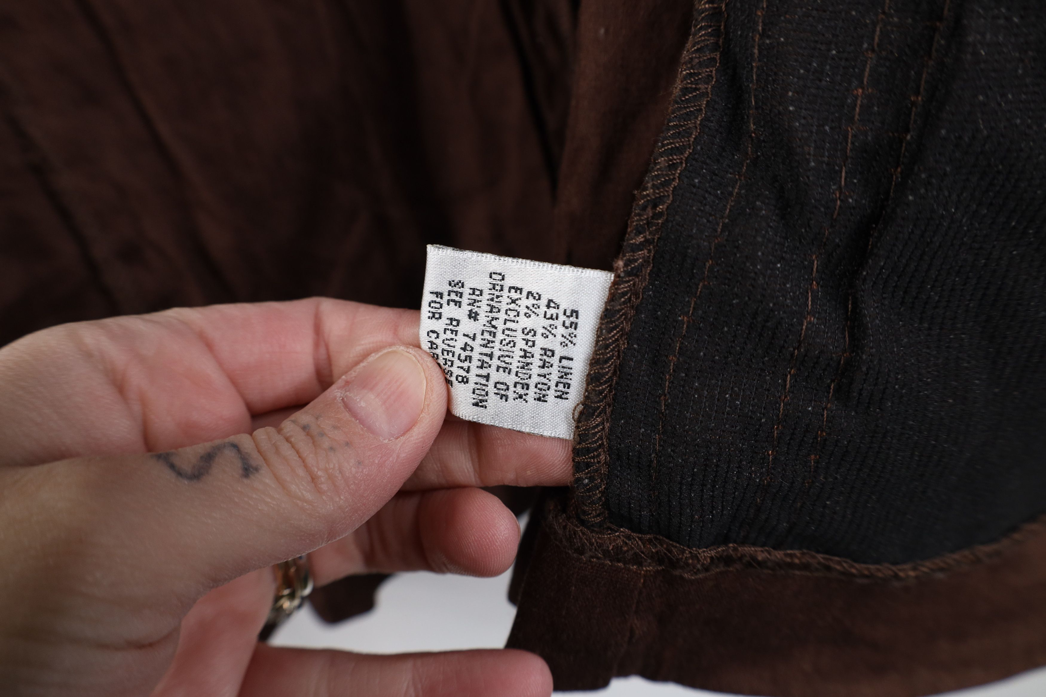 Vintage Vintage 90s Y2K Cache Flared Sleeve Linen Jacket Brown Size M / US 6-8 / IT 42-44 - 12 Thumbnail