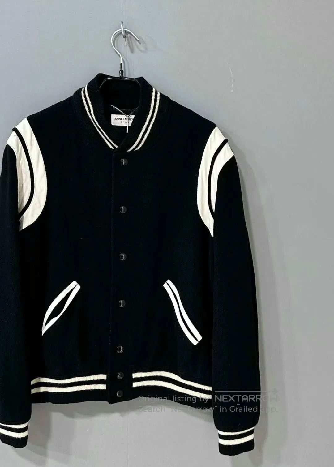 Saint Laurent Paris black and white classic baseball jacket. Size US L / EU 52-54 / 3 - 2 Thumbnail