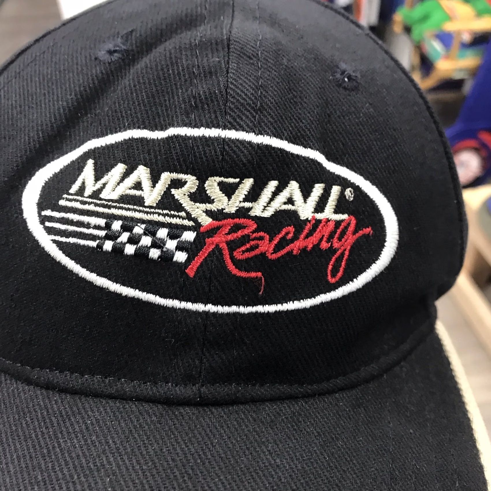 Vintage Marshall Racing Hat Adjustable Black Made In USA Embroidered Atv Motorcycle Size ONE SIZE - 2 Thumbnail