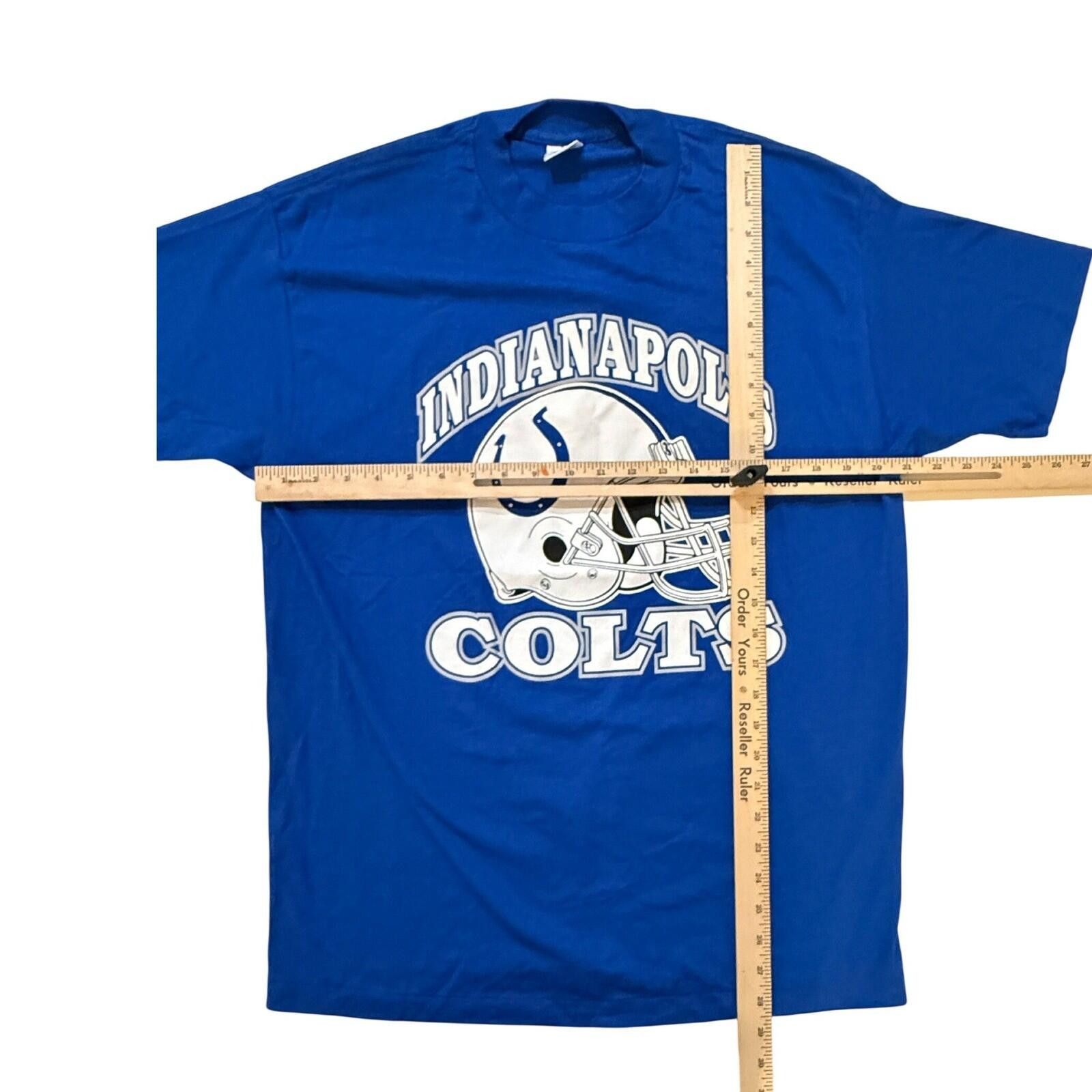 American Trench Indianapolis Colts TShirt Vintage 80s LG Single Stitch NFL Size US L / EU 52-54 / 3 - 5 Thumbnail