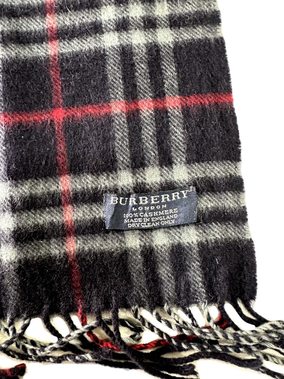 Burberry Burberry Vintage Unisex Scarf Navy Blue 100% Cashmere Size ONE SIZE - 3 Thumbnail
