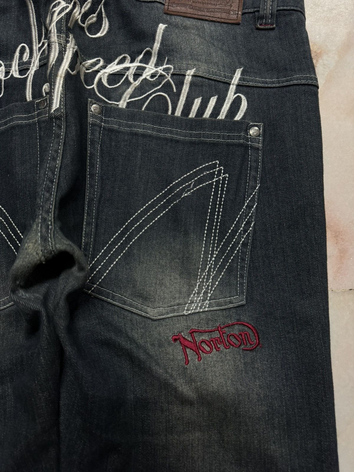 Norton VINTAGE NORTON RUSTY MUDWASH SLIM BACK LOGO EMBROIDERY JEAN Size US 36 / EU 52 - 14 Thumbnail