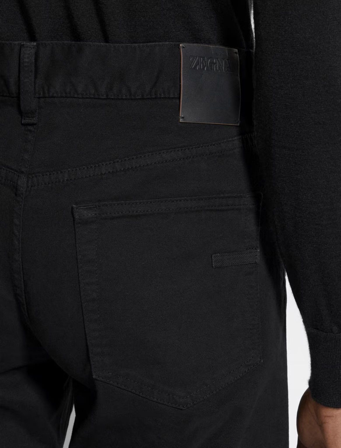 Other × Z Zegna BLACK STRETCH COTTON ROCCIA JEANS Size US 33 - 3 Thumbnail