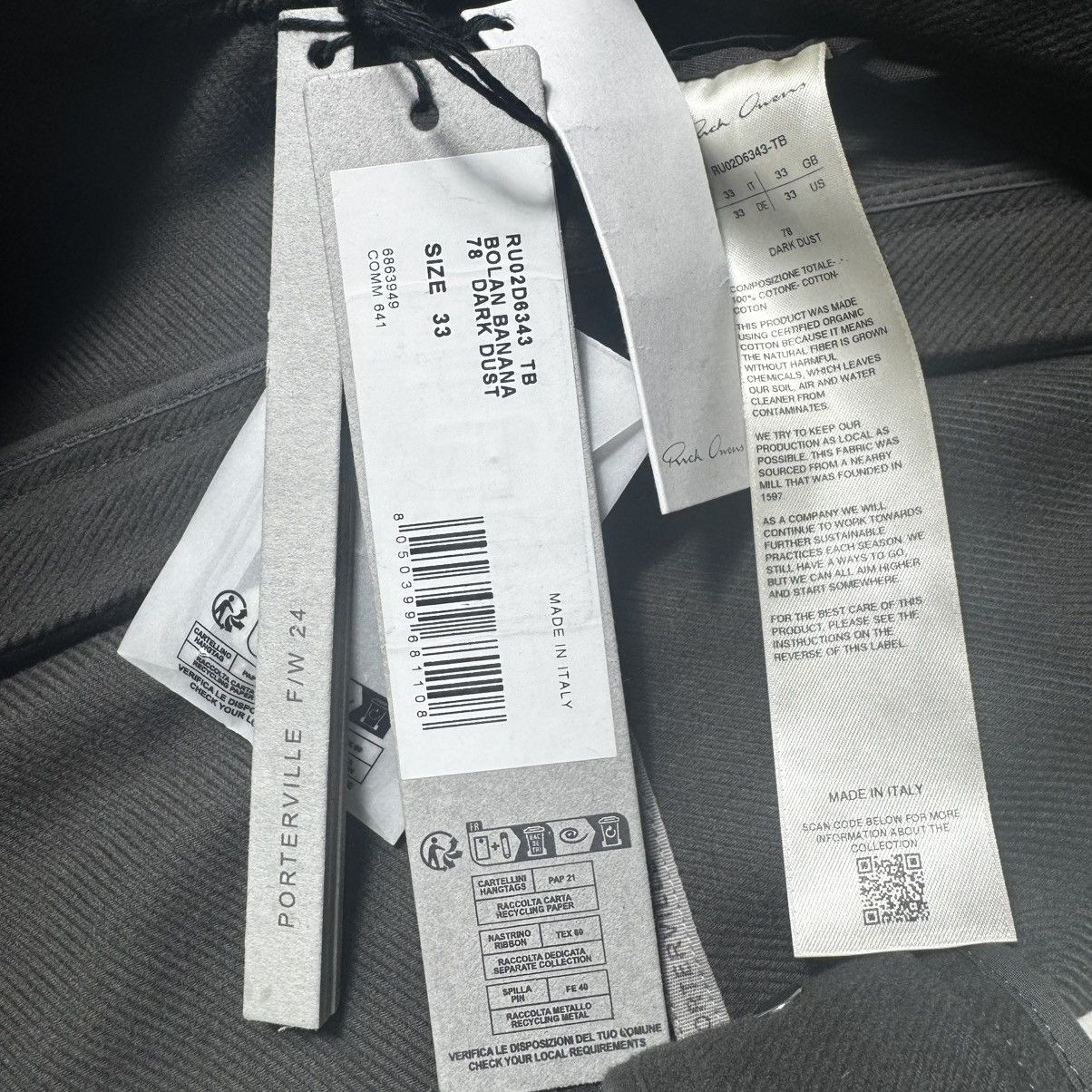 Rick Owens Rick Owens mainline PORTERVILLE F/W24 Bolan banana jeans Size US 33 - 8 Thumbnail