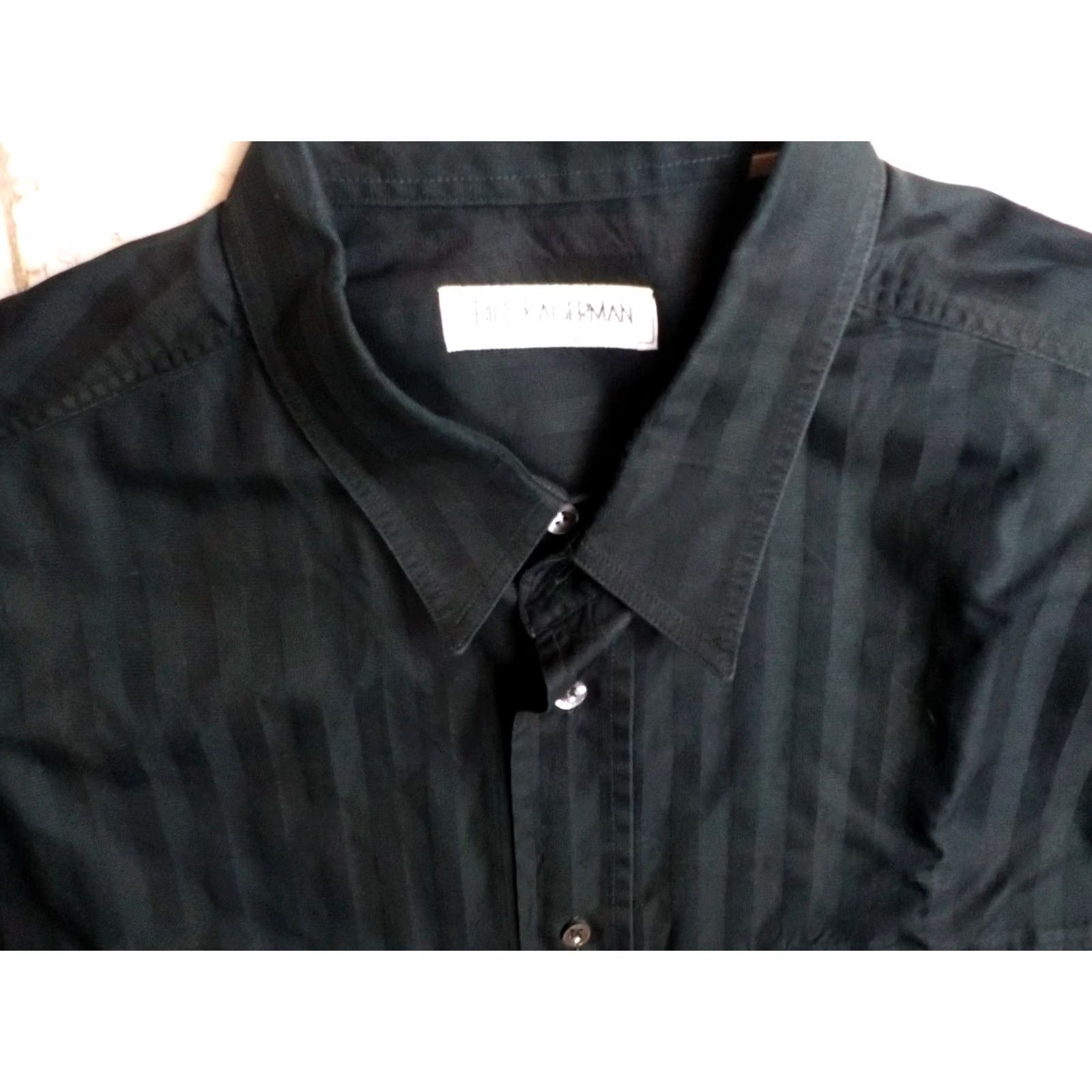 Vintage VTG BILL KAISERMAN Shadow Stripe L/S Sport Shirt Black 2XL IT: 52 US: XXL Men Shirt Size US XXL / EU 58 / 5 - 3 Thumbnail