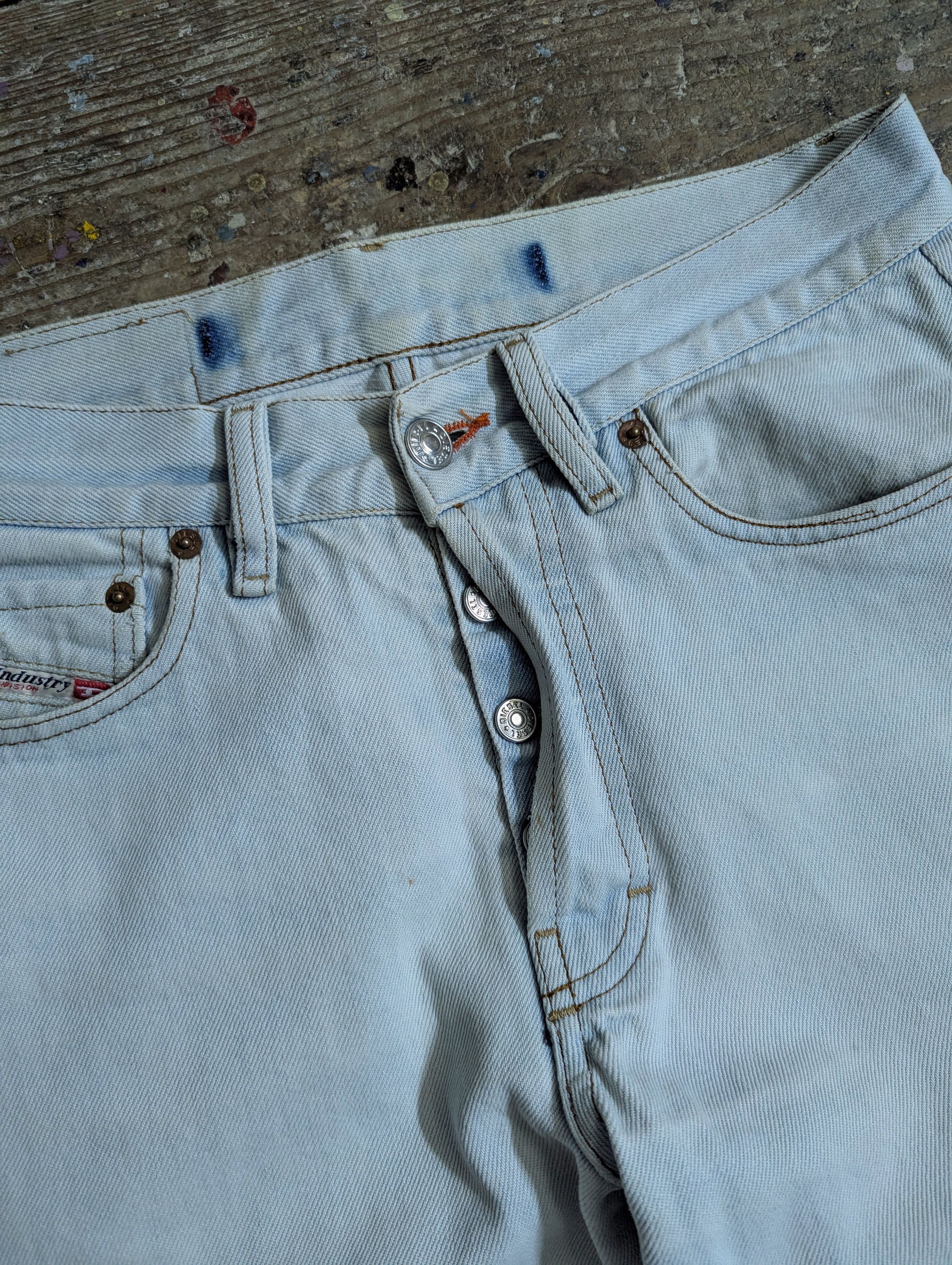 Diesel Rare! 00s Diesel Bleached Released Cut Jeans Size US 30 / EU 46 - 4 Thumbnail