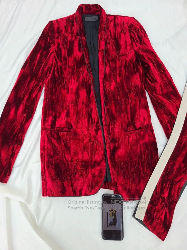 Haider Ackermann Haider Ackermann Showpiece Velvet Suit Jacket and Leather Size XS / US 0-2 / IT 36-38 - 3 Thumbnail