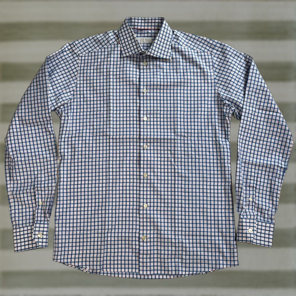 Eton Eton Dress Shirt Slim Check Sz 41/16 Button-Up Collar Mens Shirt Size 42R - 1 Thumbnail
