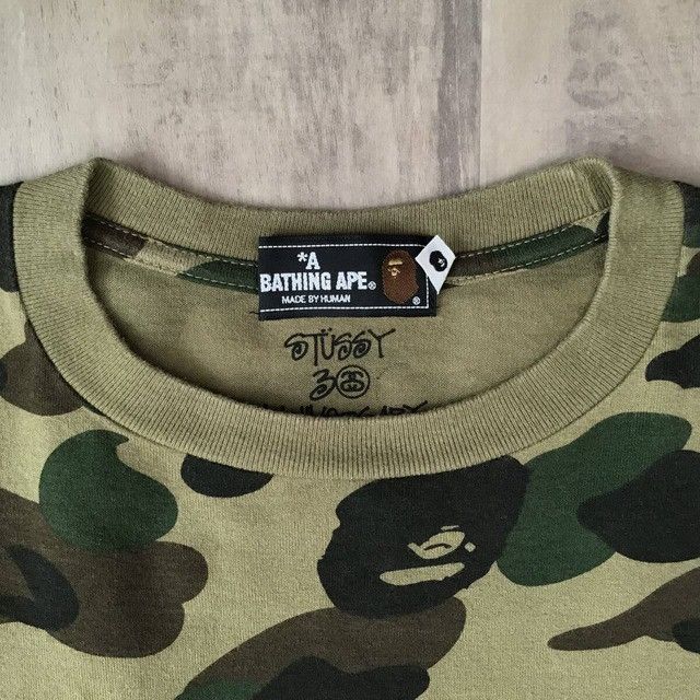 Bape × Stussy STUSSY × BAPE camo skull logo T-shirt a bathing ape Size US M / EU 48-50 / 2 - 6 Thumbnail