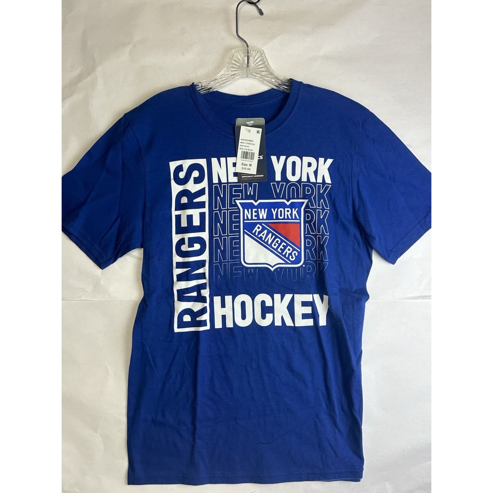 NHL Fanatics New York Rangers NHL Blue VNeck TShirt M Size ONE SIZE - 1 Thumbnail