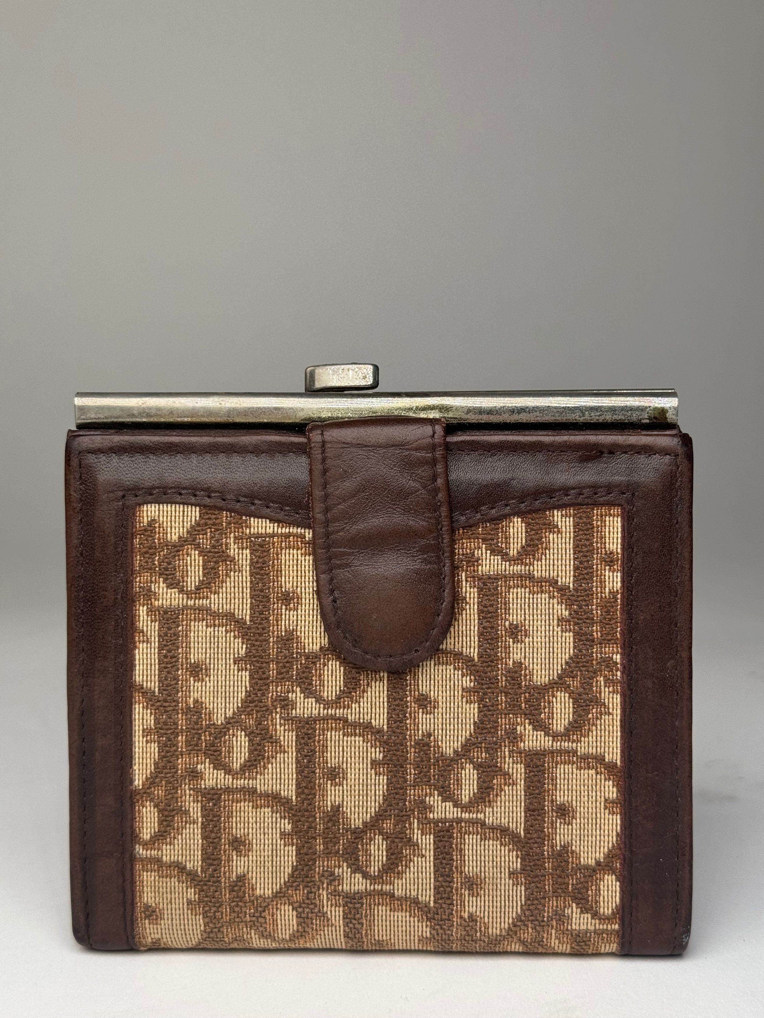 Dior Vintage Oblique Monogram Leather Wallet Brown Size ONE SIZE - 1 Thumbnail