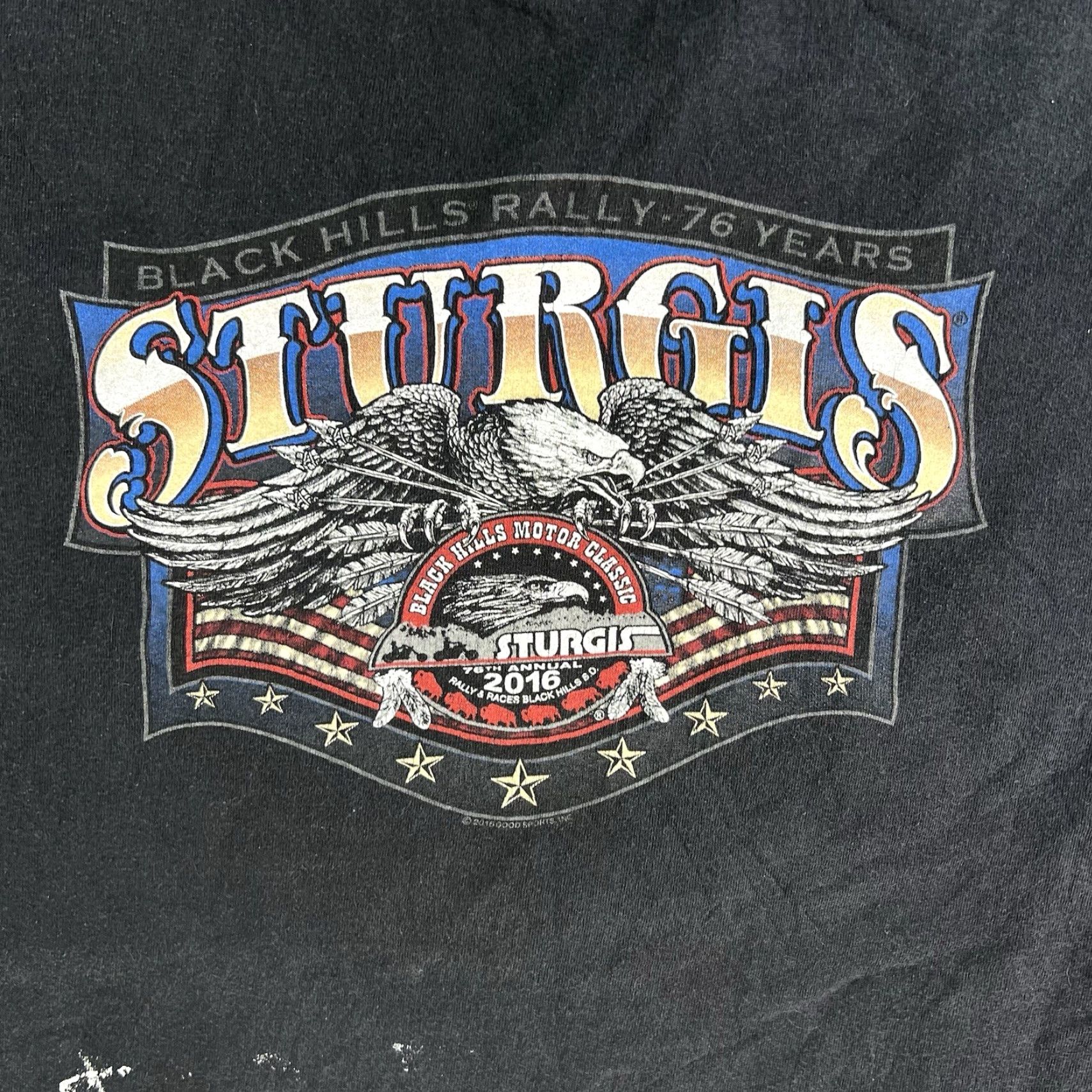 Vintage VINTAGE Sturgis Motorcycle Rally T-Shirt Mens 3XL Black Fall Summer Graphic Print 2016 Size US XXL / EU 58 / 5 - 3 Thumbnail