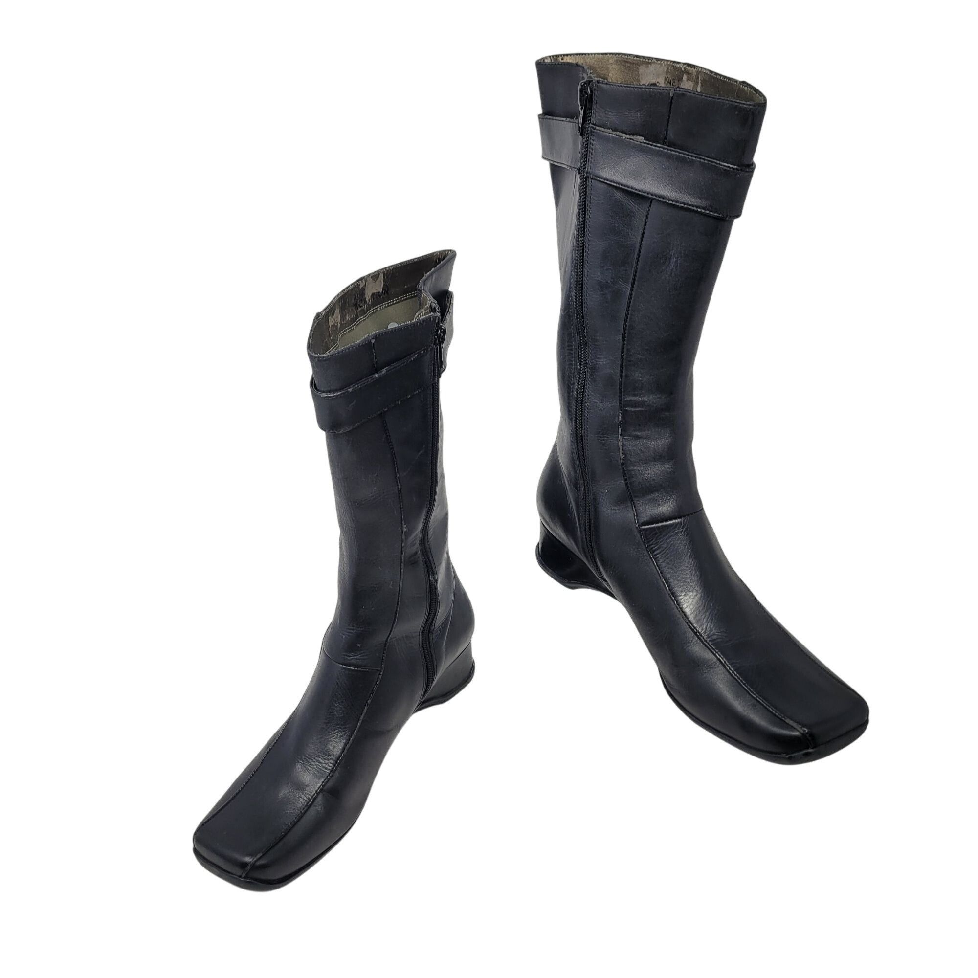Designer Kenneth Cole Reaction Sz 9.5 Black Leather Jonely Lonely Boo Size US 9.5 / IT 39.5 - 14 Thumbnail