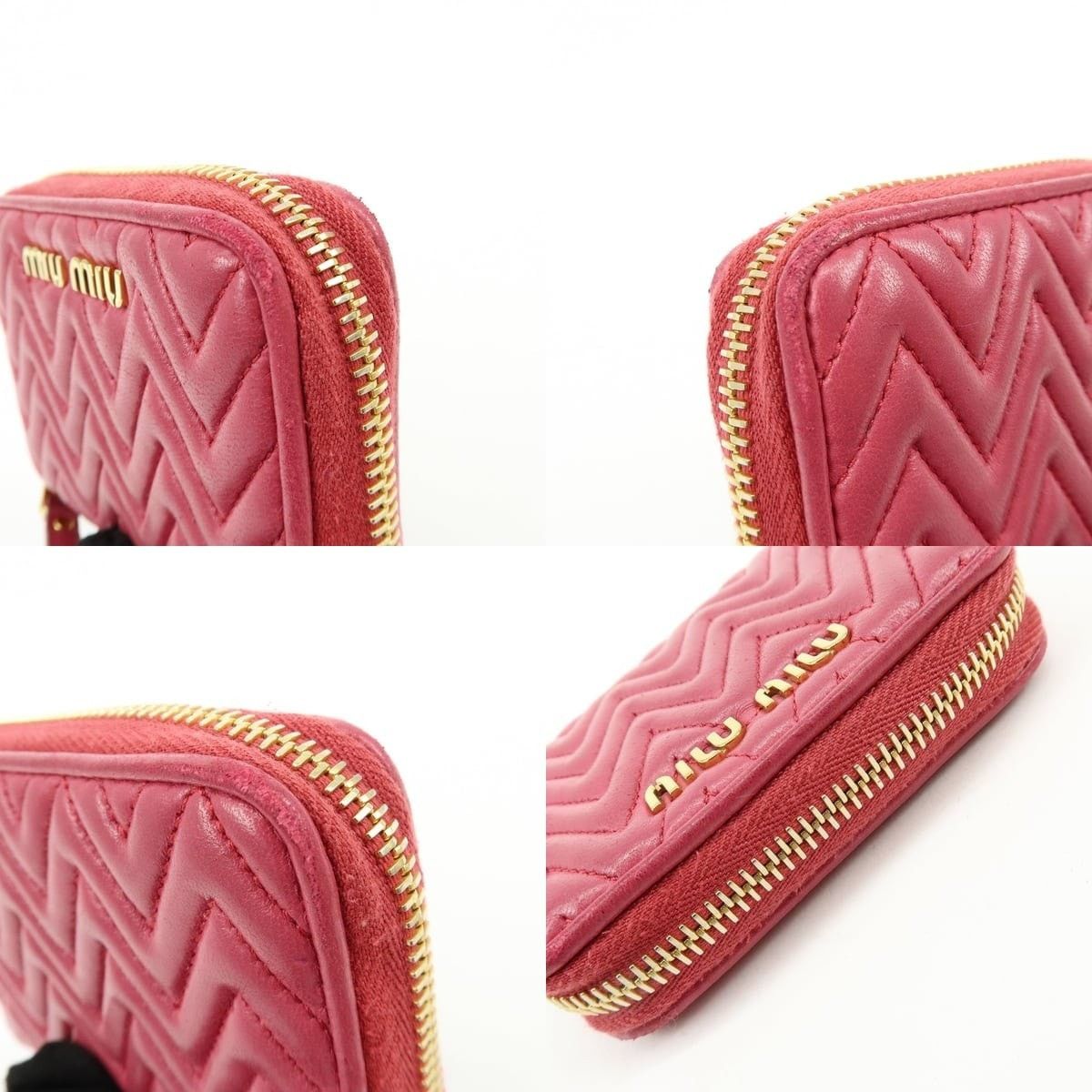 Miu Miu Miu Miu Logo Nappa Leather Coin Purse Pink Size ONE SIZE - 5 Thumbnail