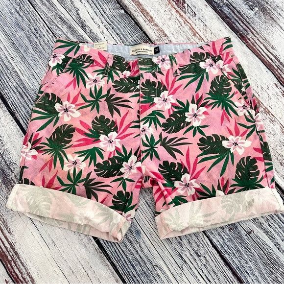 Hudson & Barrow NWT Hudson & Barrow Pink Tropical Shorts Size US 32 / EU 48 - 1 Thumbnail