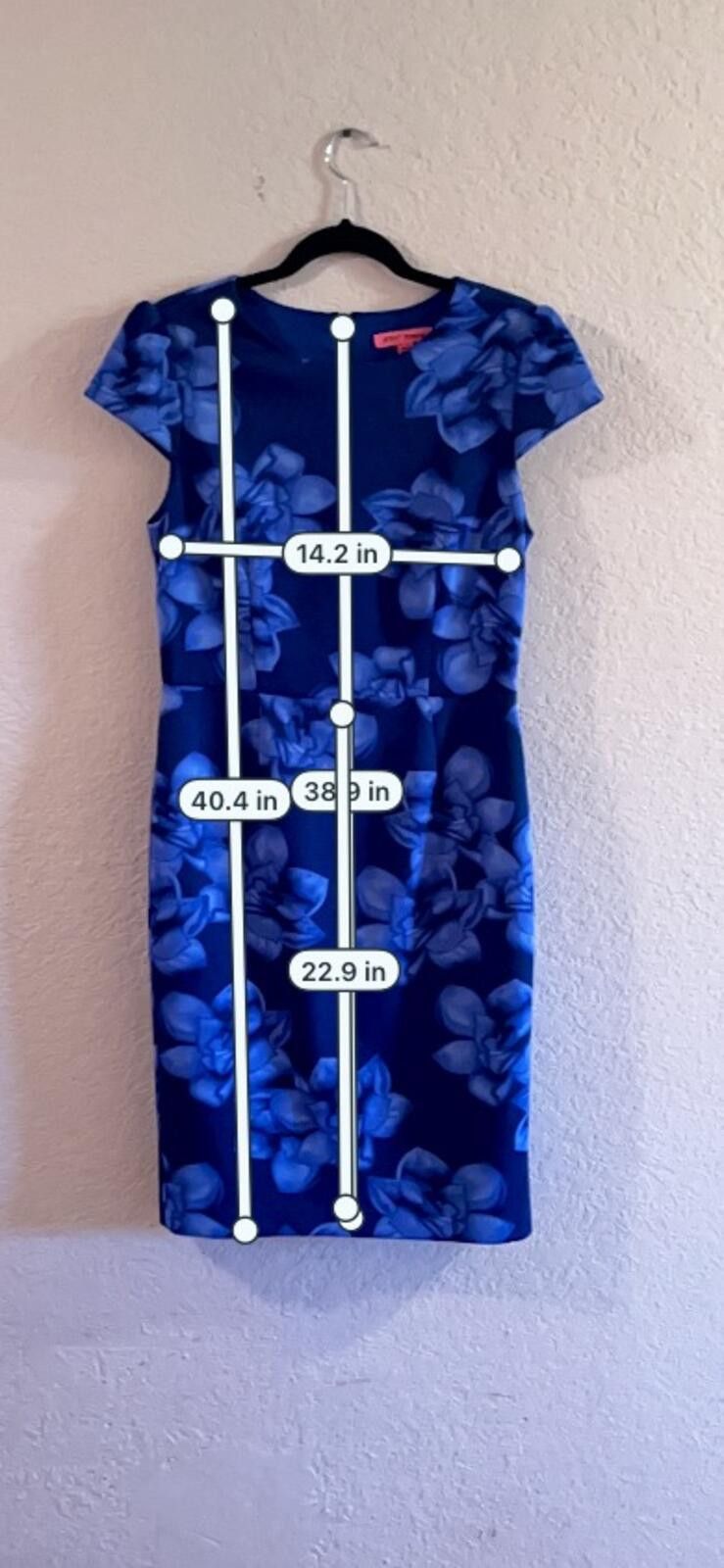 Other Betsey Johnson Blue Floral Sheath Dress Size M / US 6-8 / IT 42-44 - 8 Thumbnail