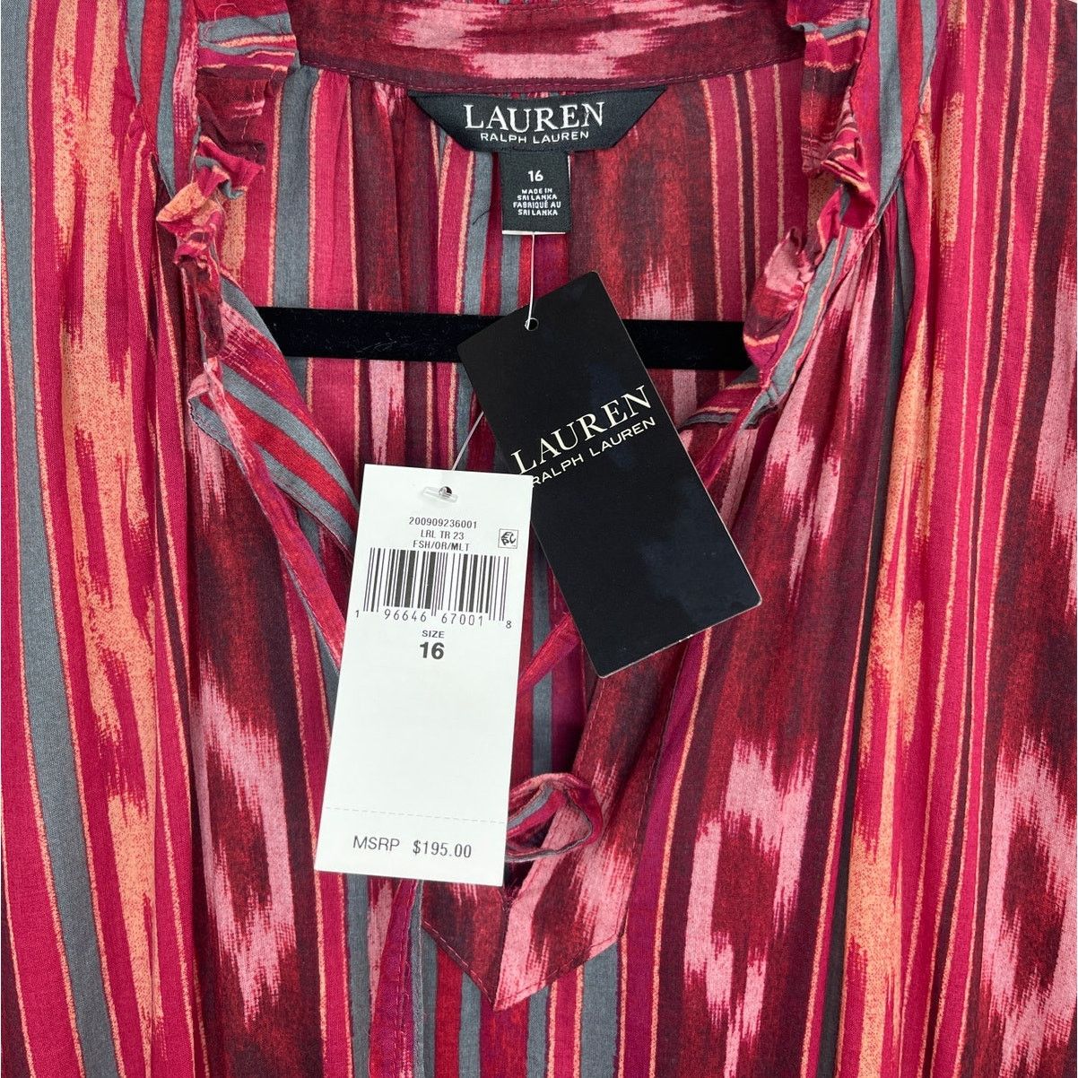Lauren Ralph Lauren Lauren Ralph Lauren Geo-Stripe Belted Cotton Voile Dress Size XL / US 12-14 / IT 48-50 - 8 Thumbnail