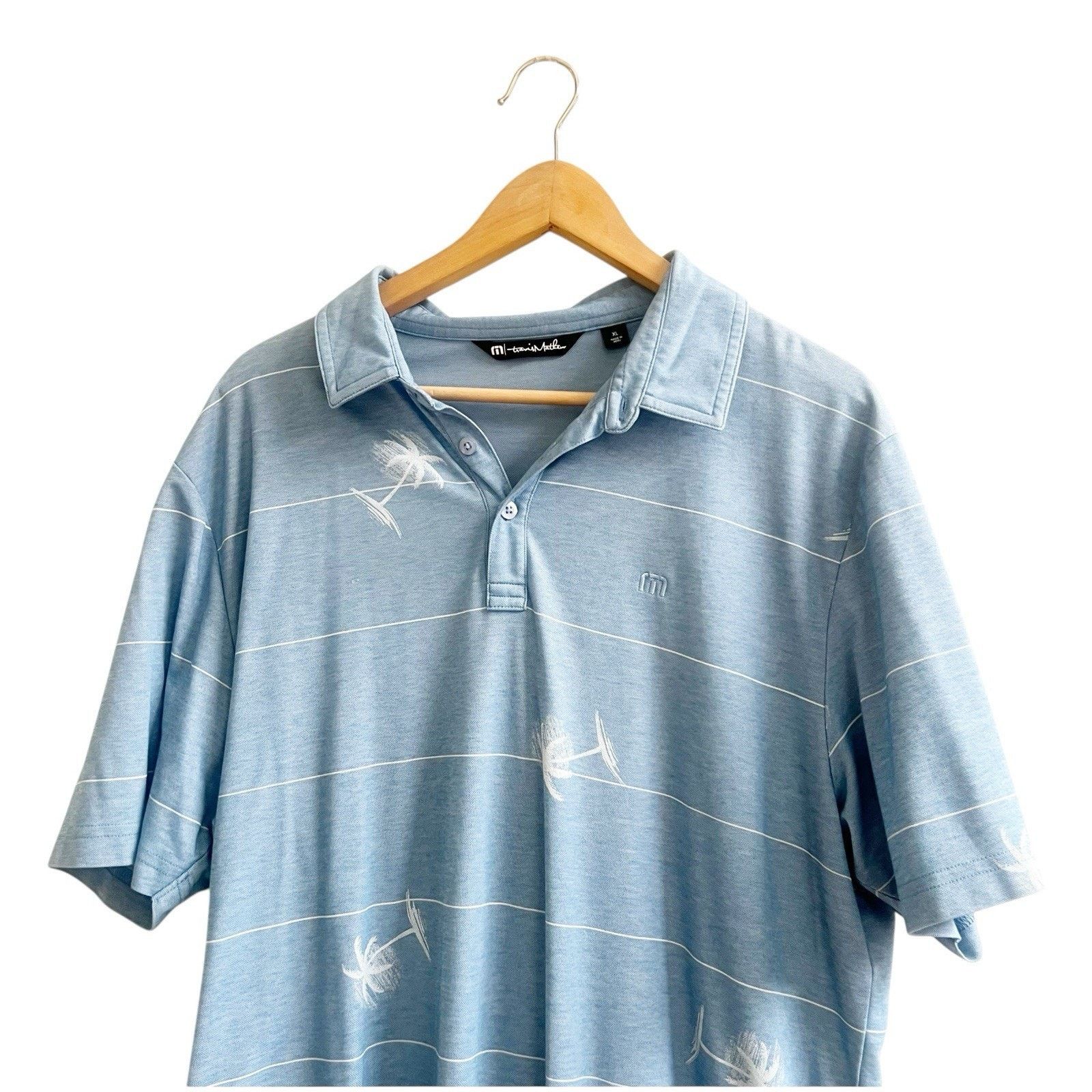 TravisMathew Travis Mathew Baumen Around Polo Palm Tree Blue Size XL Size US XL / EU 56 / 4 - 6 Thumbnail