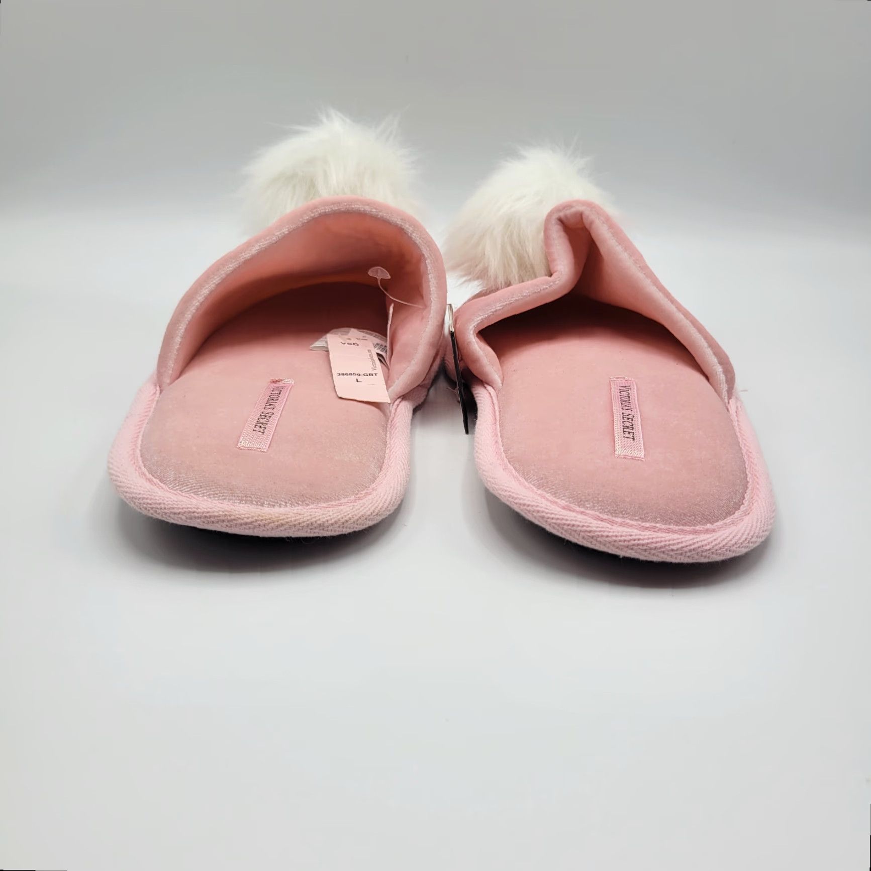 Victoria's Secret VINTAGE VS Victoria's Secret Slippers Adults Women Pink Pom Pom Slip On 9-10 New Size ONE SIZE - 4 Thumbnail
