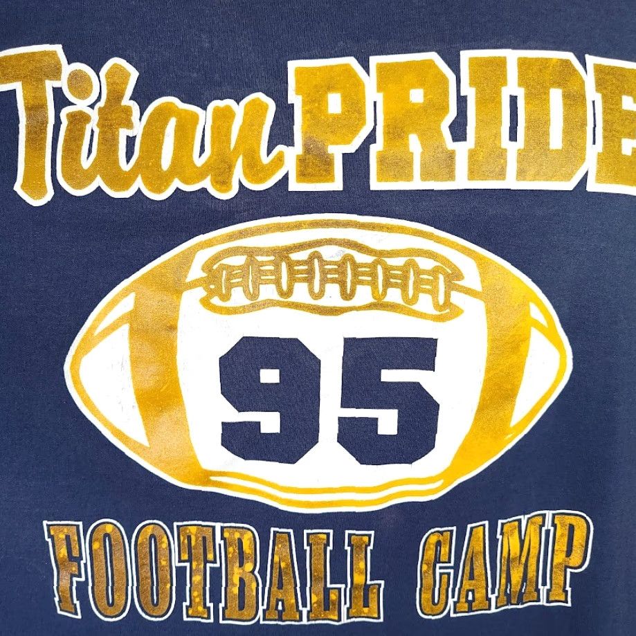Russell Athletic VINTAGE Titan Pride Football Camp T Shirt Mens 2XL Blue 90s Made In USA Russell Athletic Mannschaft Size US XXL / EU 58 / 5 - 3 Thumbnail