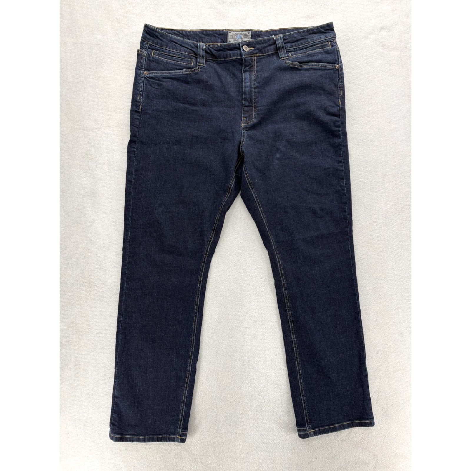 Denime LAPG Terrain Flex Jeans Mens 38x32 Blue Dark Wash Slim Straight Stretch Denim Jeans Size US 38 / EU 54 - 2 Thumbnail