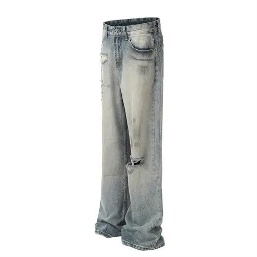 Anime × Japanese Brand × Jean Pants Heavy distressed loose casual washed ripped jeans Size US 34 / EU 50 - 2 Thumbnail