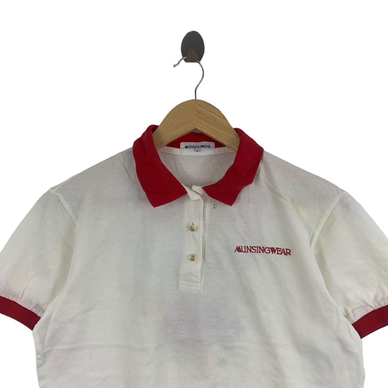 Vintage Vintage 80’ MUNSINGWEAR FLORAL FLOWER Polo Tee Shirt Top Size L / US 10 / IT 46 - 3 Thumbnail