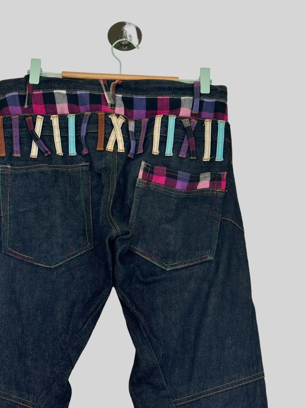Hysteric Glamour × Japanese Brand NYLAUS CLOTHING Plaid Tartans Junya Watanabe Denim Jeans Size US 31 - 11 Thumbnail