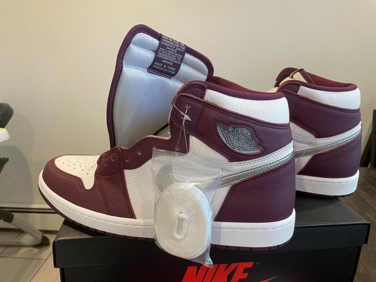 image of Nike Air Jordan 1 High 'bordeaux' Shoes in Burgandy, Men's (Size 11.5)