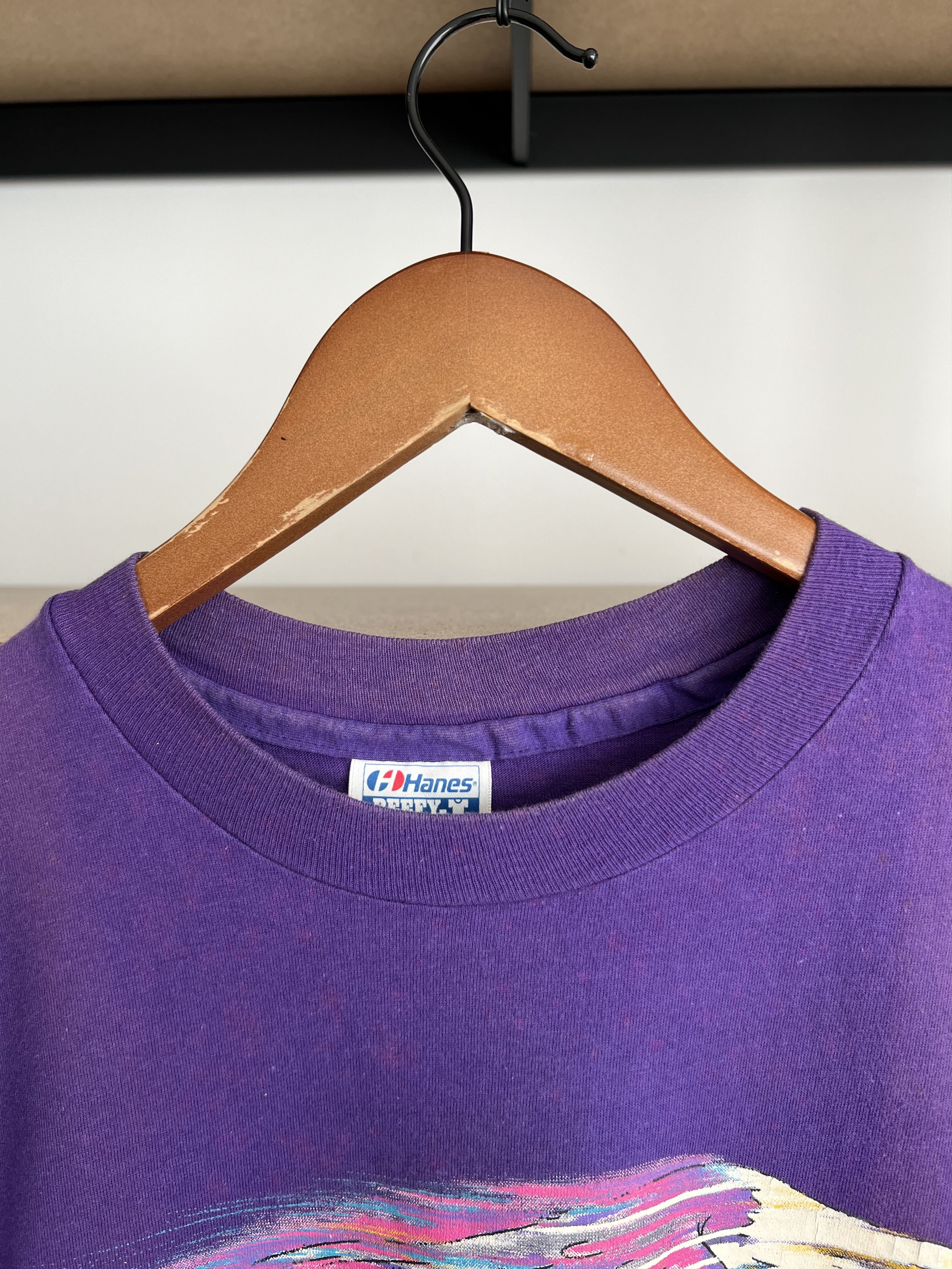 Harley Davidson Vintage 1990 Harley Davidson Eagle Milwaukee Purple T-shirt Size US XL / EU 56 / 4 - 12 Thumbnail