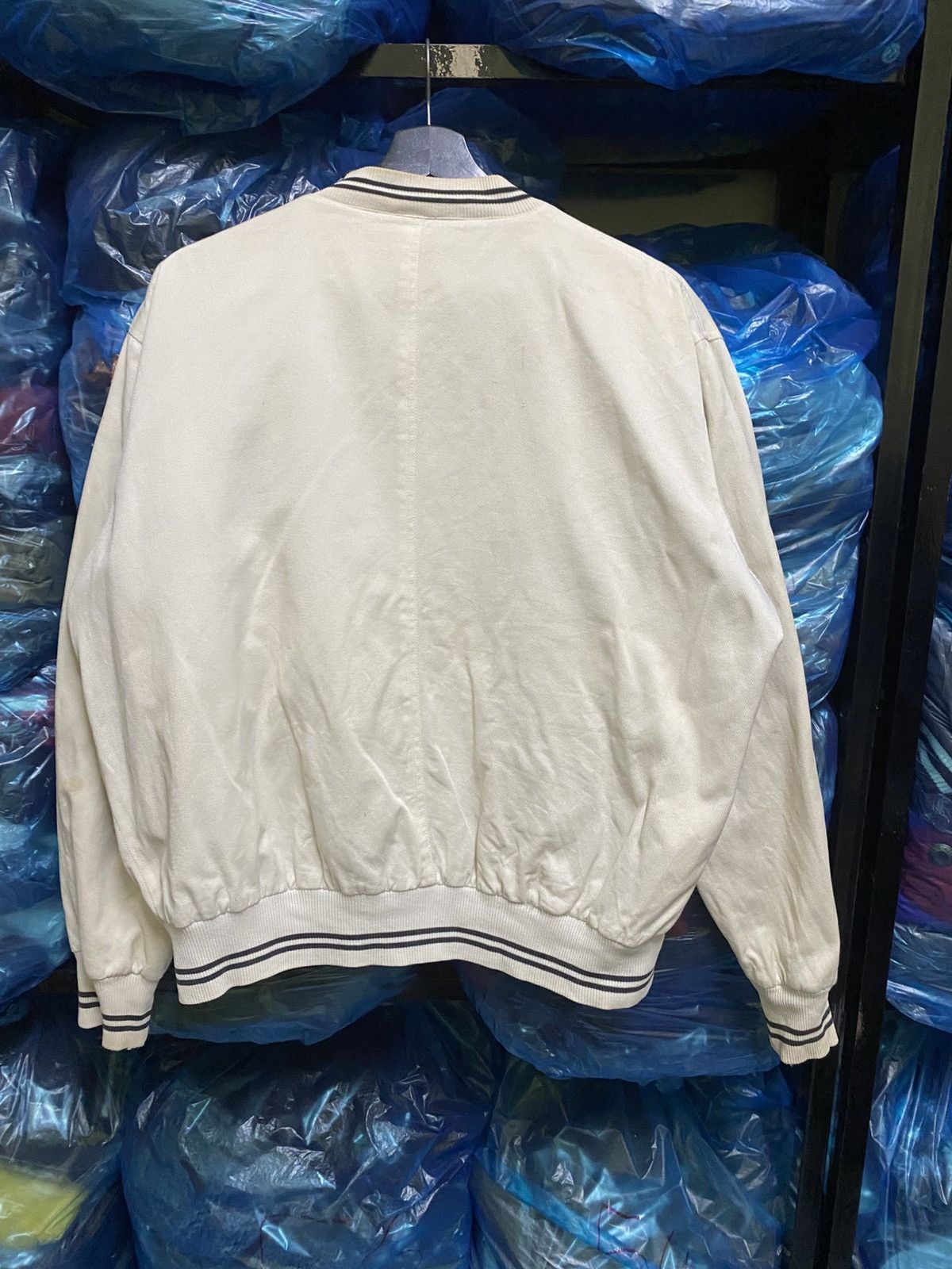 Japanese Brand Imperial RAIKA White Varsity Bomber Jacket BLACKPIA Size US L / EU 52-54 / 3 - 9 Thumbnail