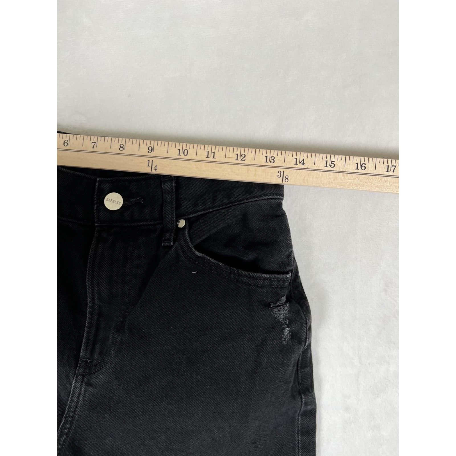 Express Express Jeans Women's 2 Black Modern Straight Super High Ris Size 26" / US 2 / IT 38 - 3 Thumbnail
