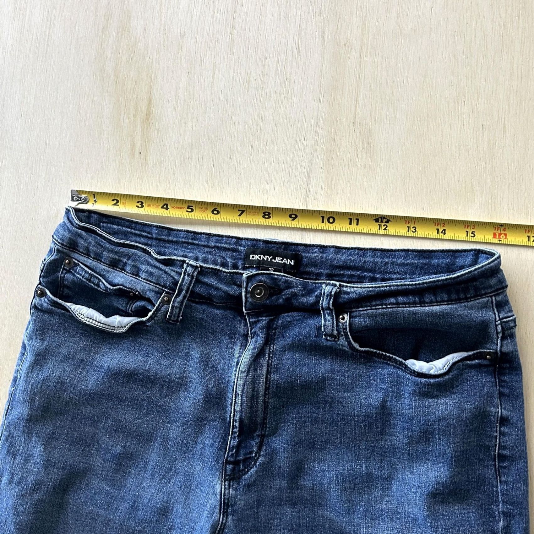 DKNY DKNY JEAN Shorts Bermuda Denim Blue 12 Womens 5-Pocket Stretch Cuffed Size 34" / US 12 / IT 48 - 5 Thumbnail
