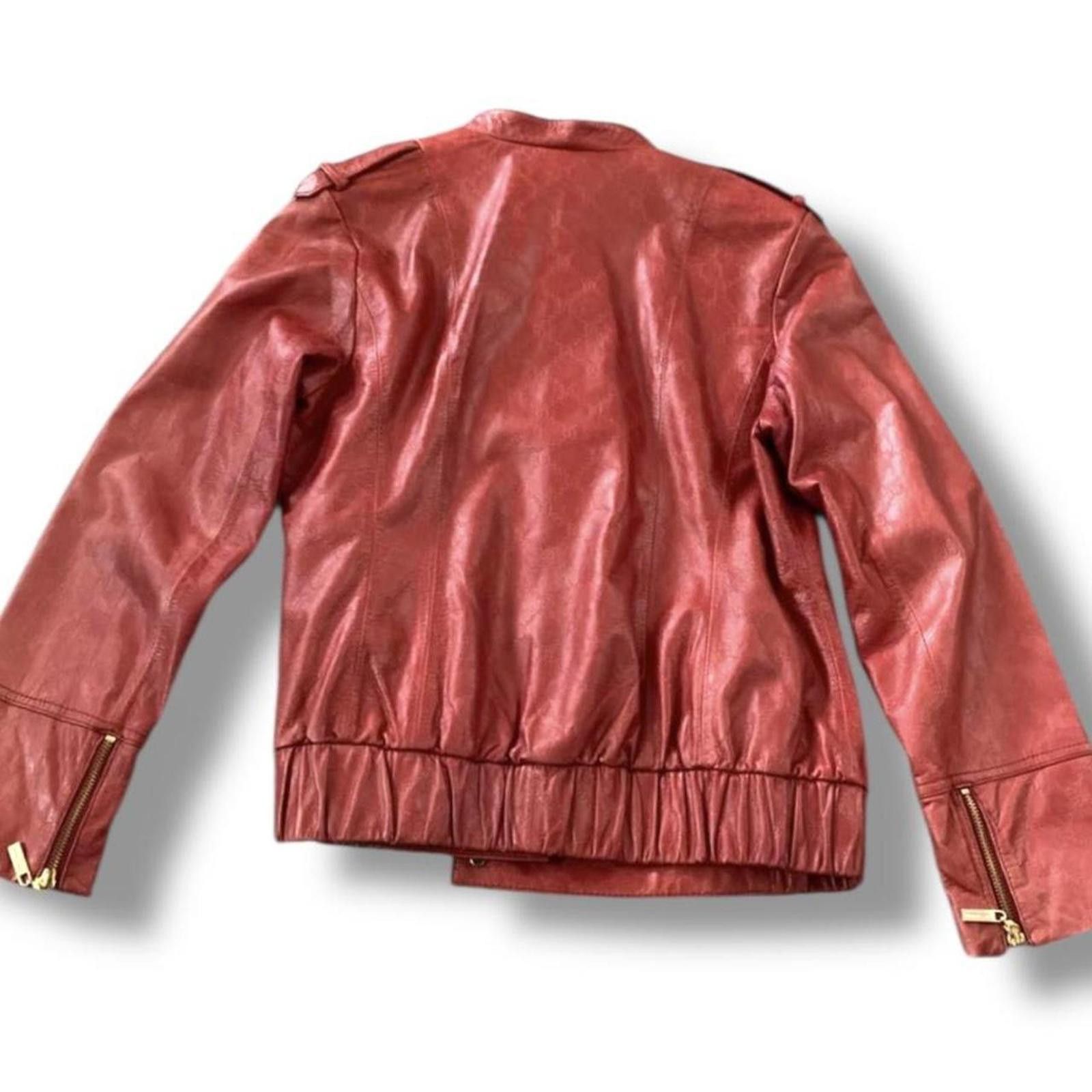 Jean Charles De Castelbajac Castelbajac real sheep leather red logo jacket Size XS / US 0-2 / IT 36-38 - 2 Thumbnail