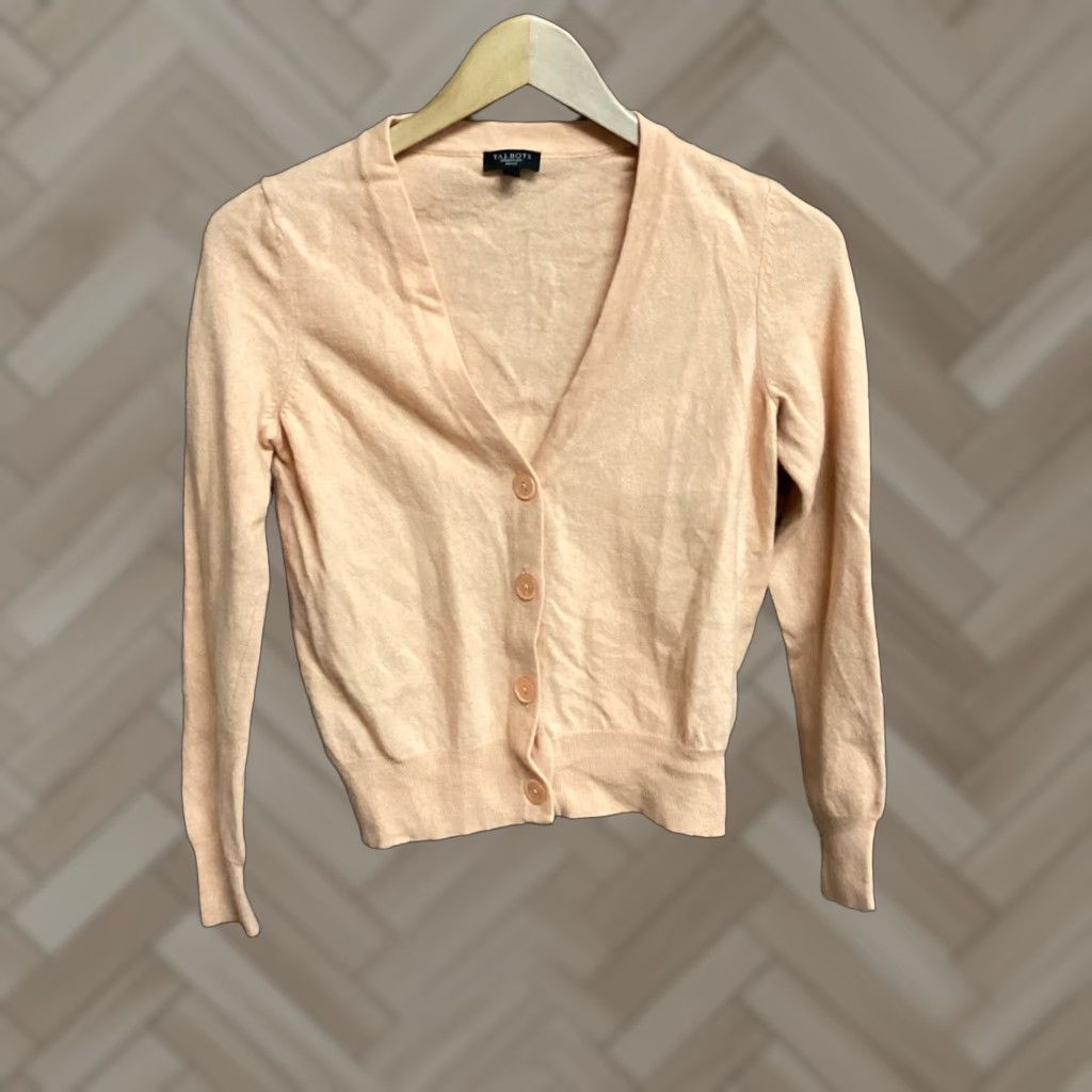 Talbots Talbots Cardigan Sweater Womens Petite Small PS Orange Wool Rabbit Hair Long Sleeve Classic Preppy Teacher Stretch Size S / US 4 / IT 40 - 1 Thumbnail