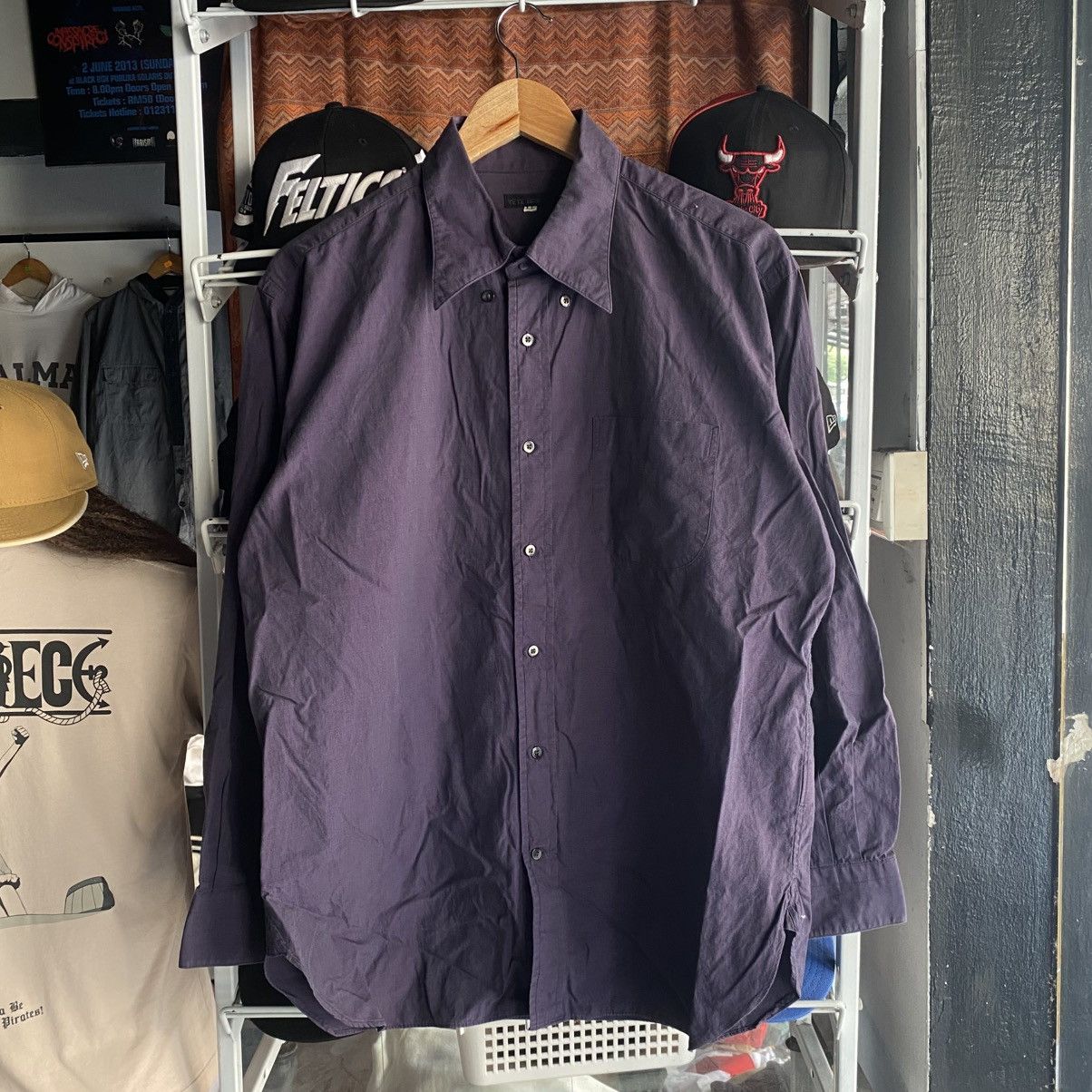 Tete Homme Tete homme by yohji yamamoto Vintage Purple Shirt - Size LL Size US XL / EU 56 / 4 - 1 Thumbnail