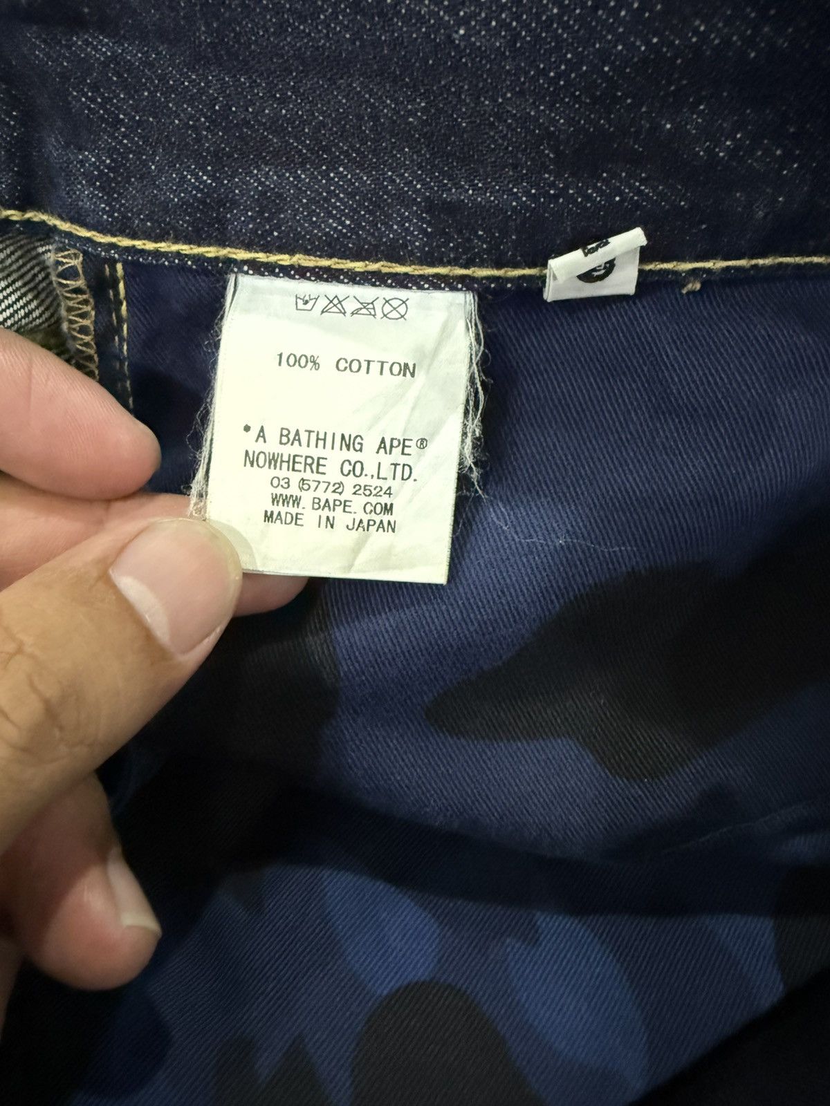 Bape a bathing ape big logo denim jeans Size US 36 / EU 52 - 7 Thumbnail
