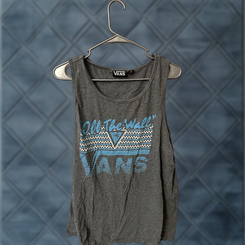 Vans VINTAGE Vans Off The Wall Gray Muscle Tank Top Adult Men M Rose Theme T-Shirt Men's Shirt - Size US M / EU 48-50 / 2 - 1 Thumbnail