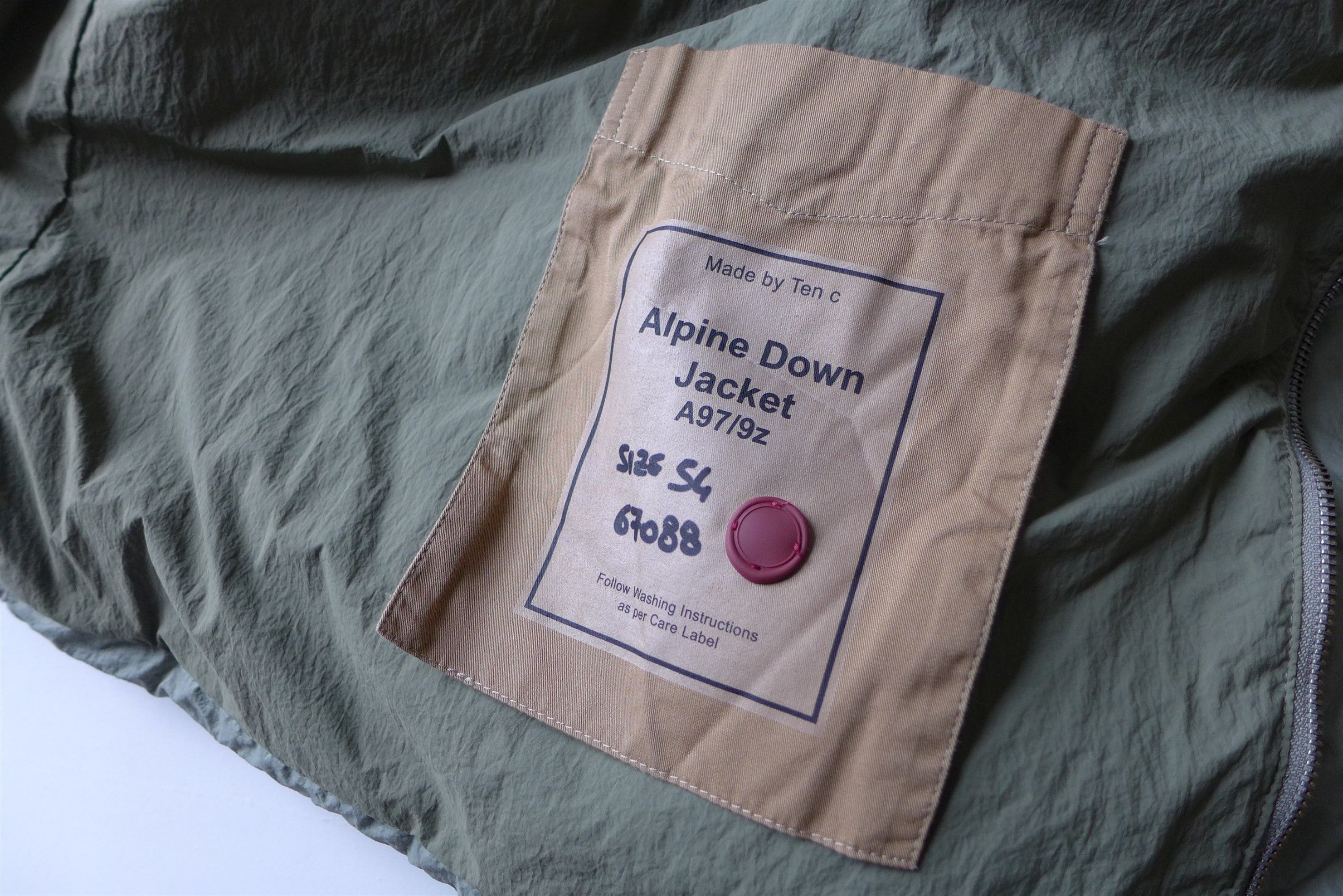 Ten C Ten C Alpine Down Jacket - Sage Green - Size 54 Size US L / EU 52-54 / 3 - 13 Thumbnail