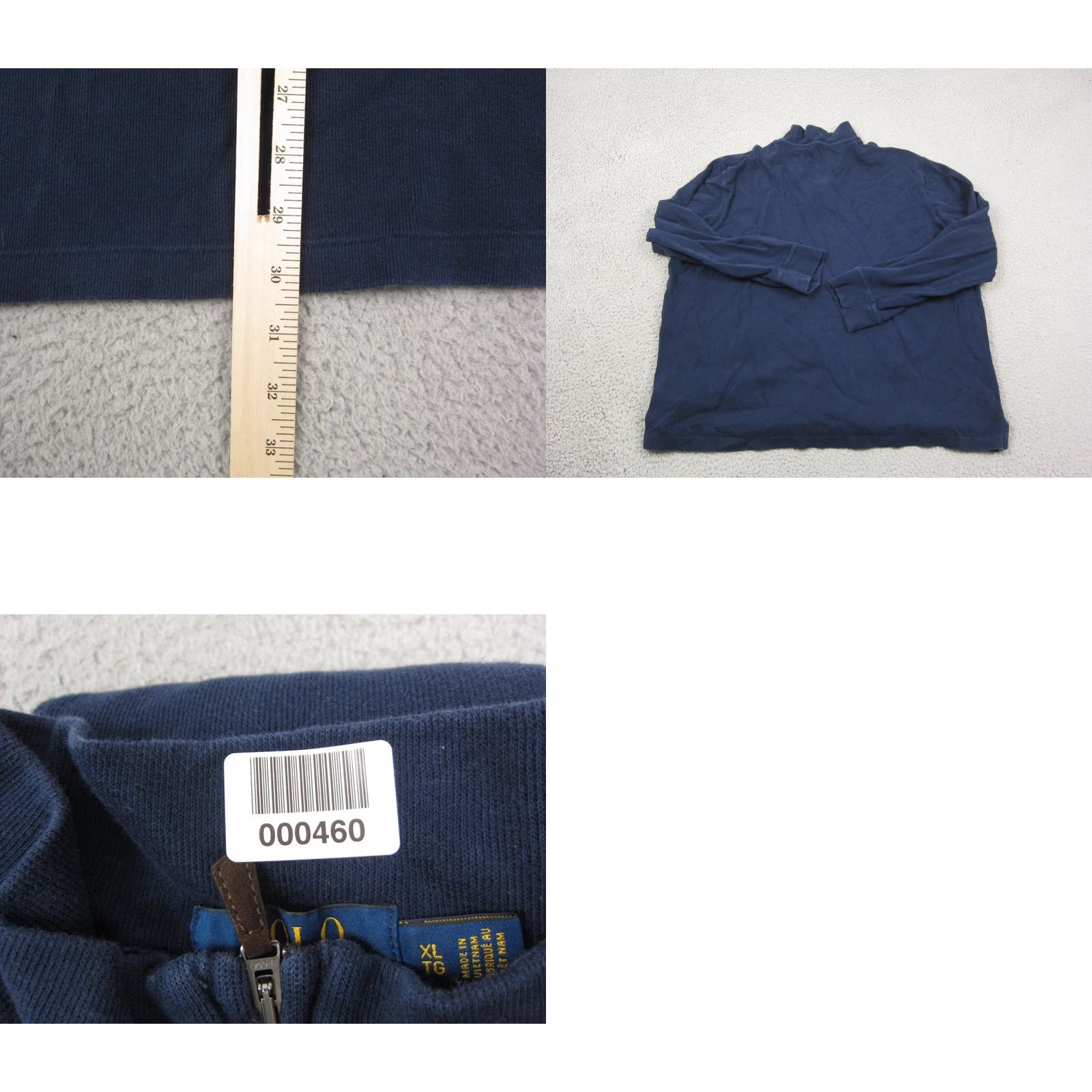 Polo Ralph Lauren Polo Ralph Lauren Sweatshirt Adult XL Blue Red Pony Estate Rib Mens 90s 1/4 Zip Mock Neck Zip Front Polo Brand Logo Size US XL / EU 56 / 4 - 8 Thumbnail