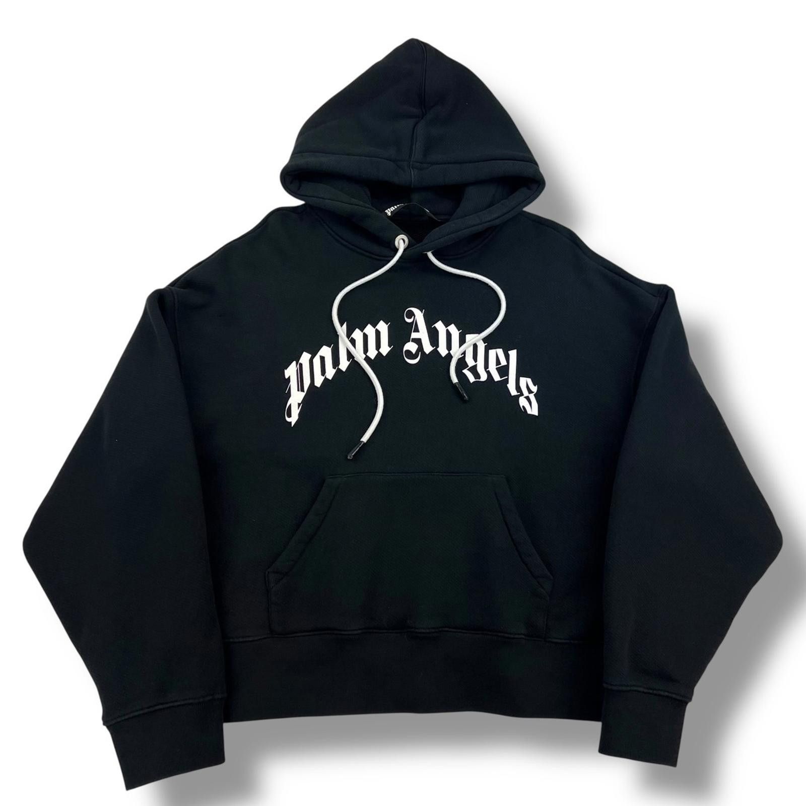 Palm Angels Palm Angels Curved Logo Black Hoodie Size US S / EU 44-46 / 1 - 2 Thumbnail