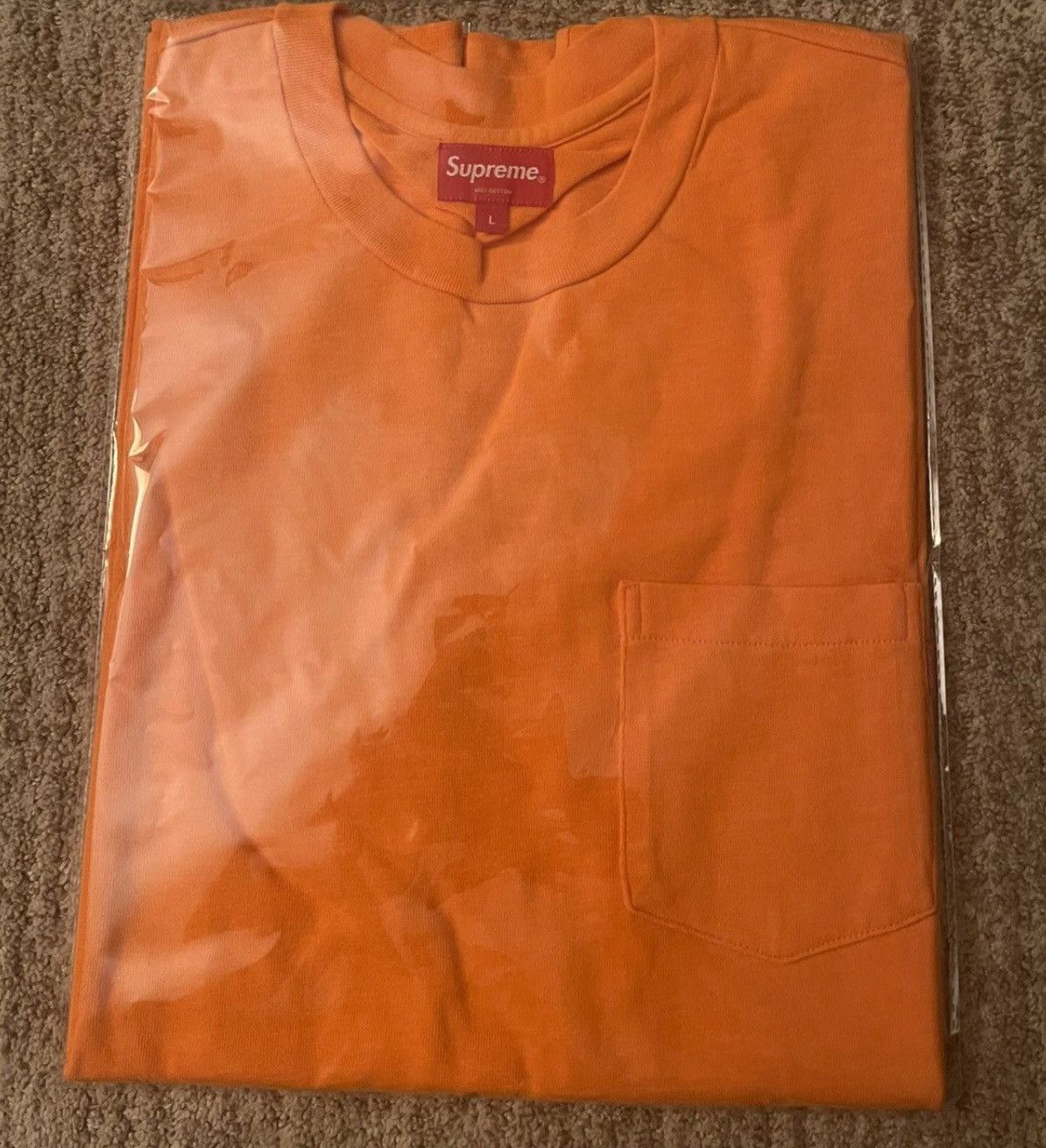 Supreme SUPREME POCKET TEE ORANGE SIZE LARGE Size US L / EU 52-54 / 3 - 3 Thumbnail