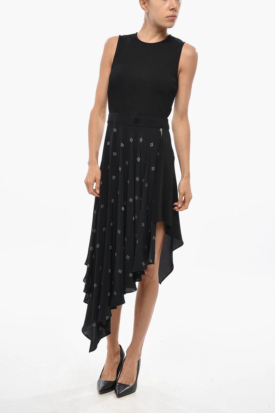 Givenchy og1mm0326 Asymmetric Dress in Black Size S / US 4 / IT 40 - 1 Thumbnail