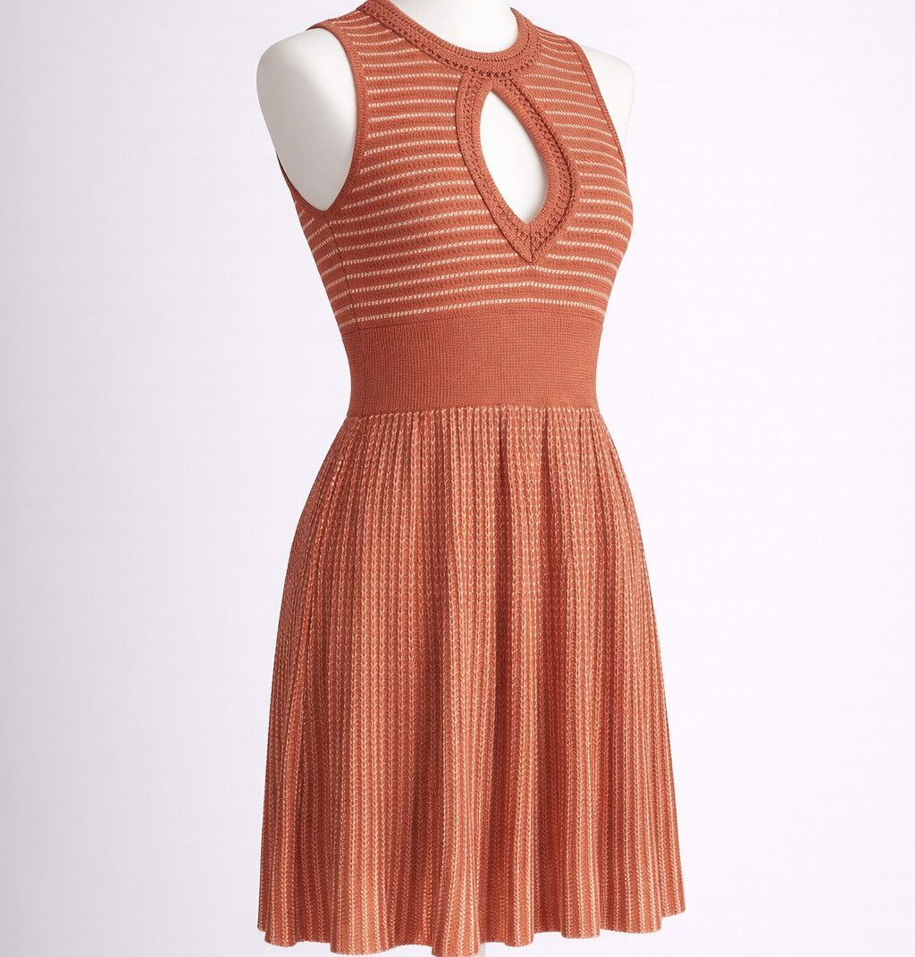 Nanette Lepore Nanette Lepore - Orange Crochet Sleeveless Dress Sz Small Size S / US 4 / IT 40 - 5 Thumbnail