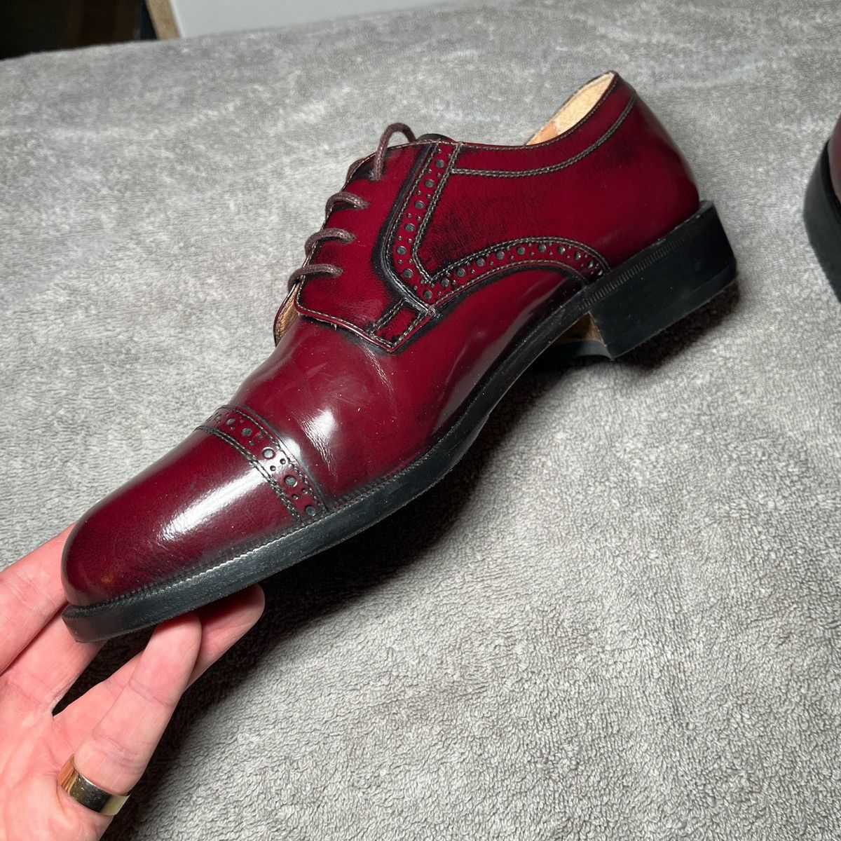 Other Burgundy Leather Oxford Shoe Size US 8.5 / EU 41-42 - 3 Thumbnail