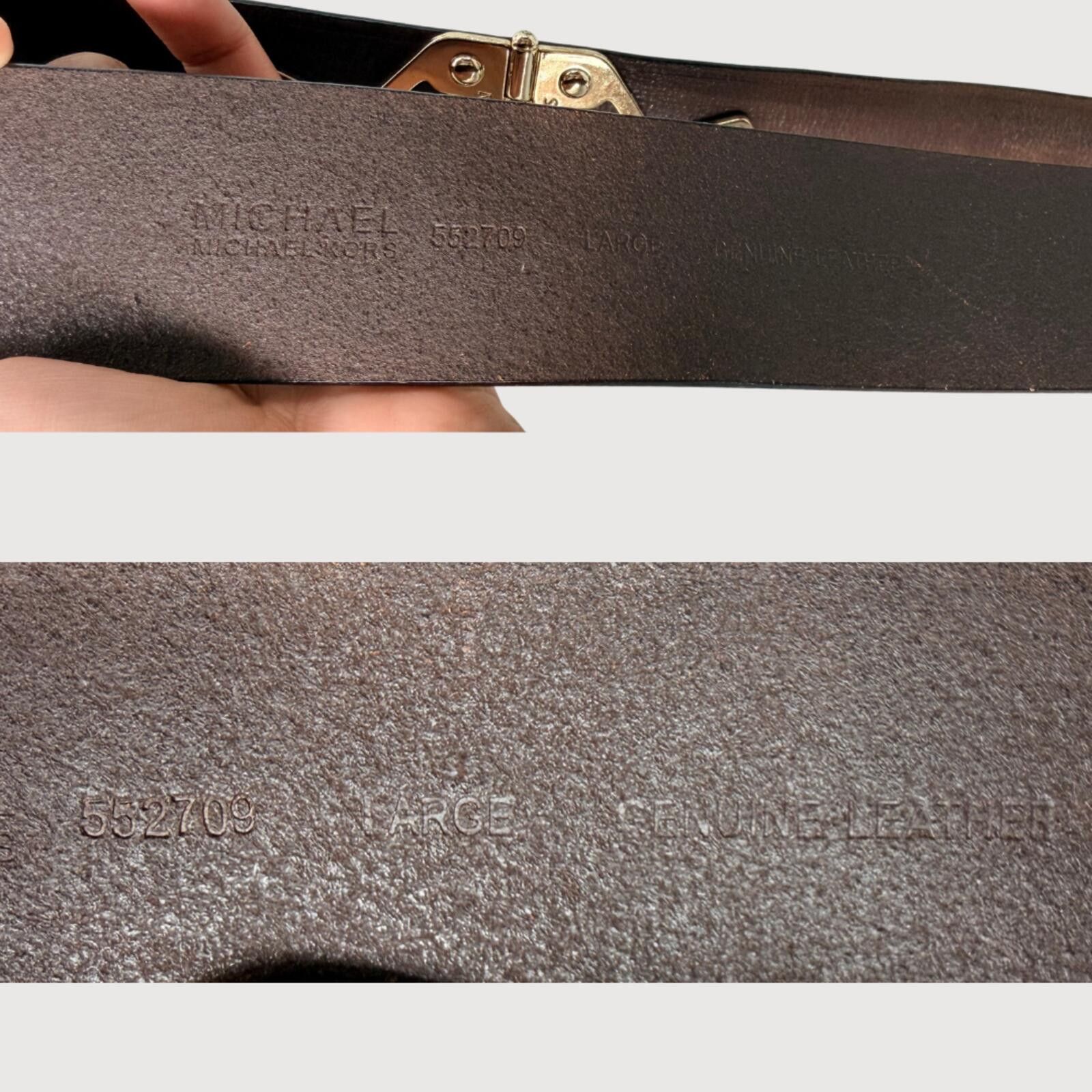 Michael Kors Michael Kors Brown Leather Gold Hardware Statement Belt - L Size ONE SIZE - 5 Thumbnail