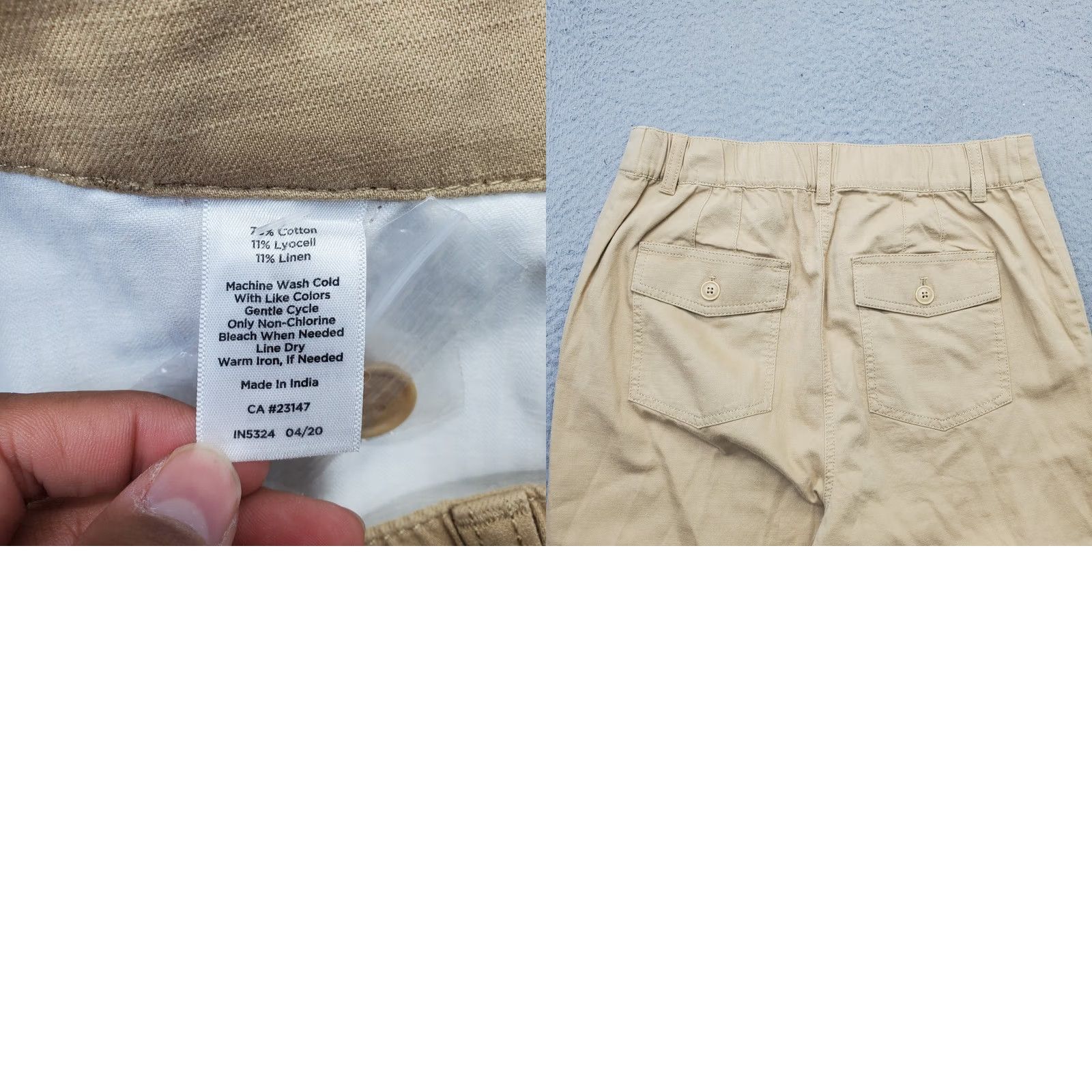 Talbots Talbots Cargo Pants Womens 8 Tan Straight Fit Utility Pocket Elastic Waistband Size 30" / US 8 / IT 44 - 8 Thumbnail