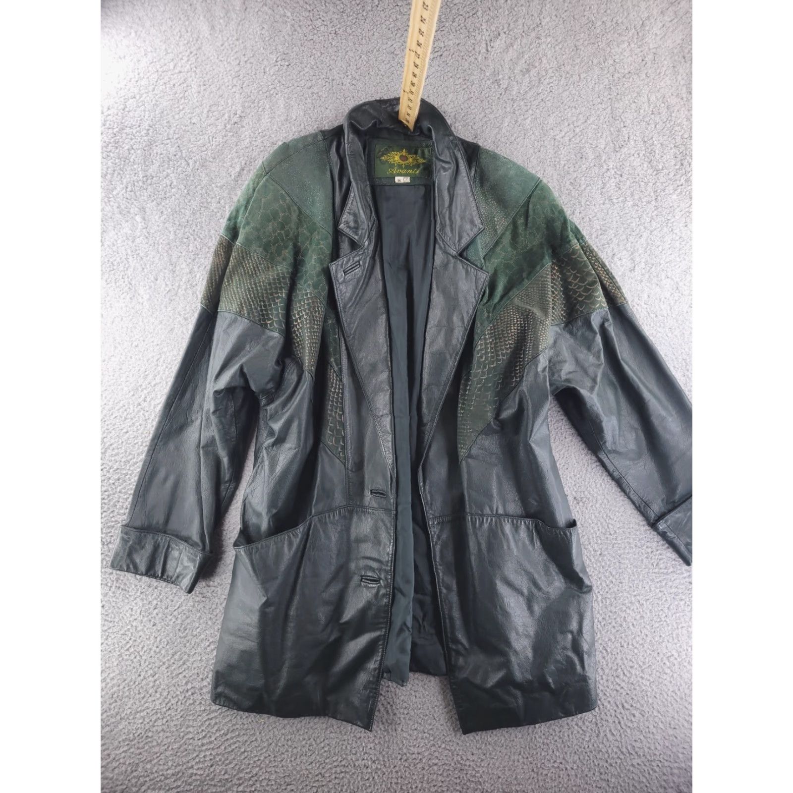 Vintage VINTAGE Avanti Jacket Womens M Green Leather Duster Overcoat Real Genuine Overcoat Size M / US 6-8 / IT 42-44 - 2 Thumbnail
