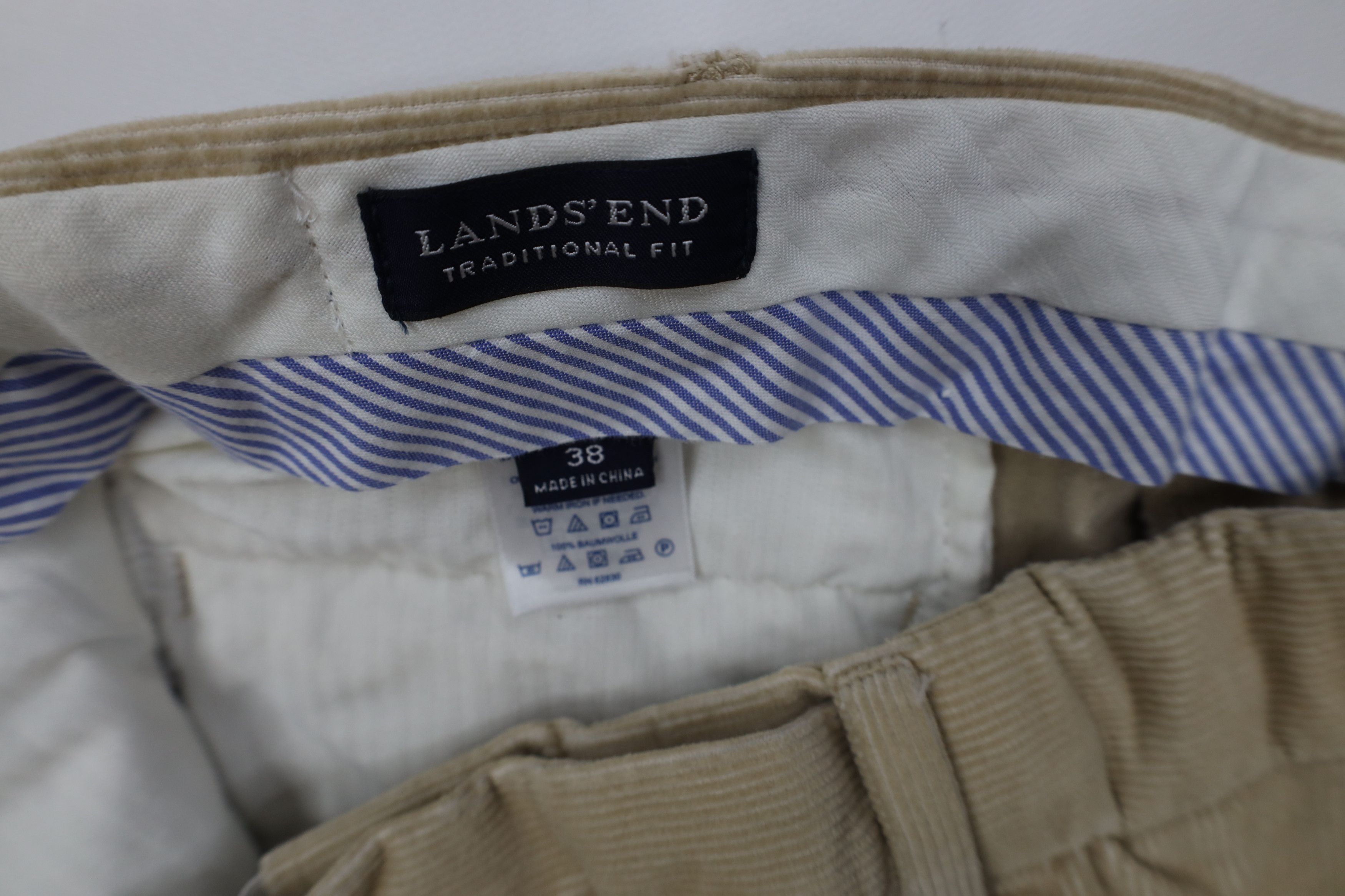 Lands' End Vintage 90s Y2K Lands End Wide Leg Corduroy Chino Pants Size US 38 / EU 54 - 6 Thumbnail
